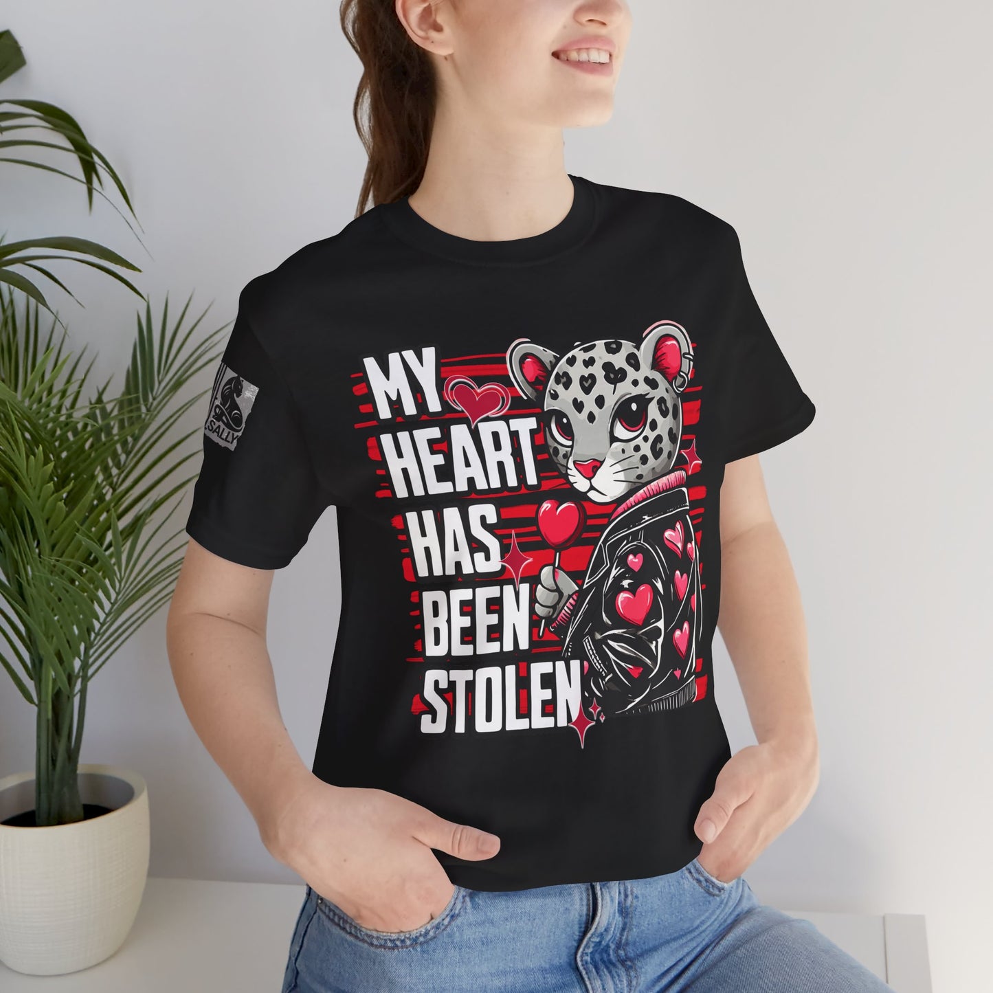 Leopard Print, Heart Stolen No.2 – Valentine's Day Statement T-Shirt