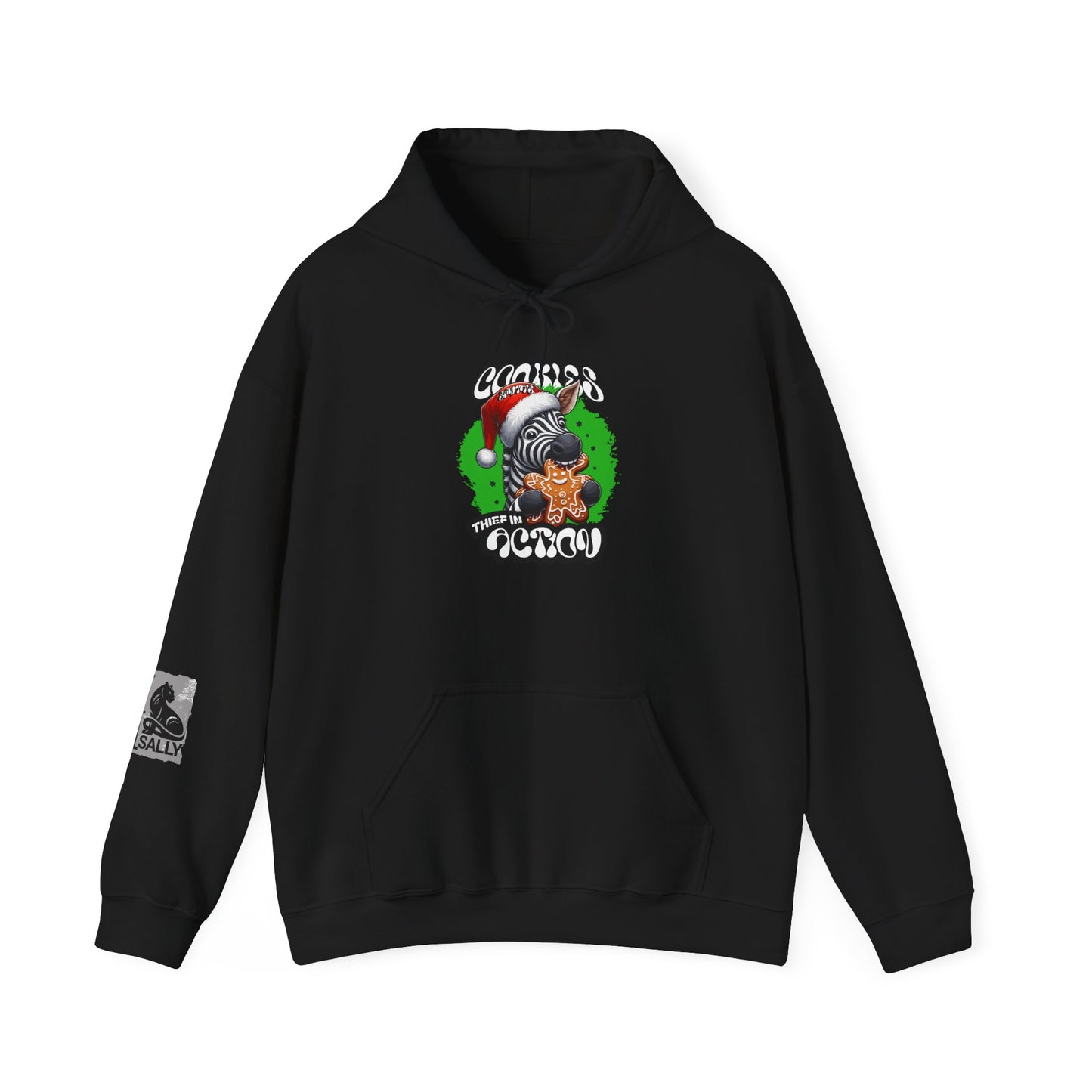 Santa’s Cookie Thief in Action! Green Zebra Hoodie