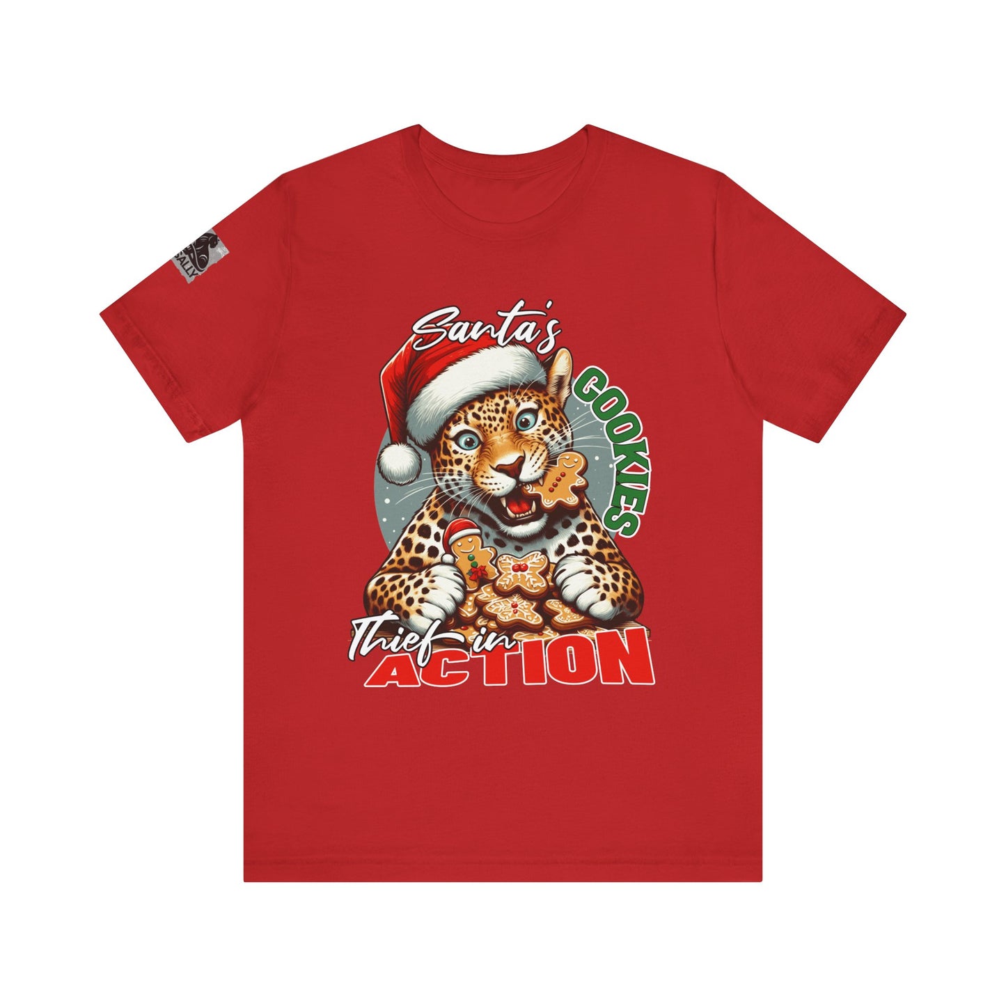 Santa’s Cookie Thief in Action! Leopard T-Shirt