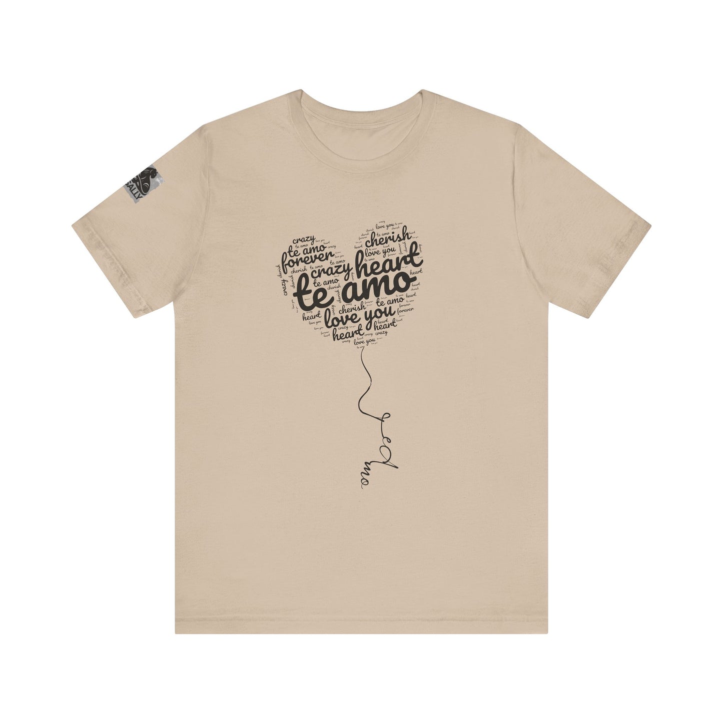 Te Amo Heart Balloon Typography White T-Shirt