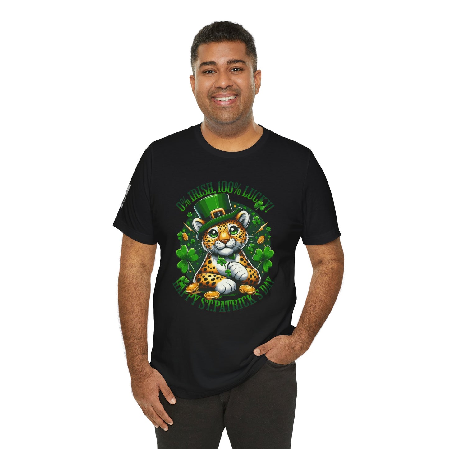 0% Irish, 100% Lucky! Elegant Version – St. Patrick’s Day Humor T-Shirt