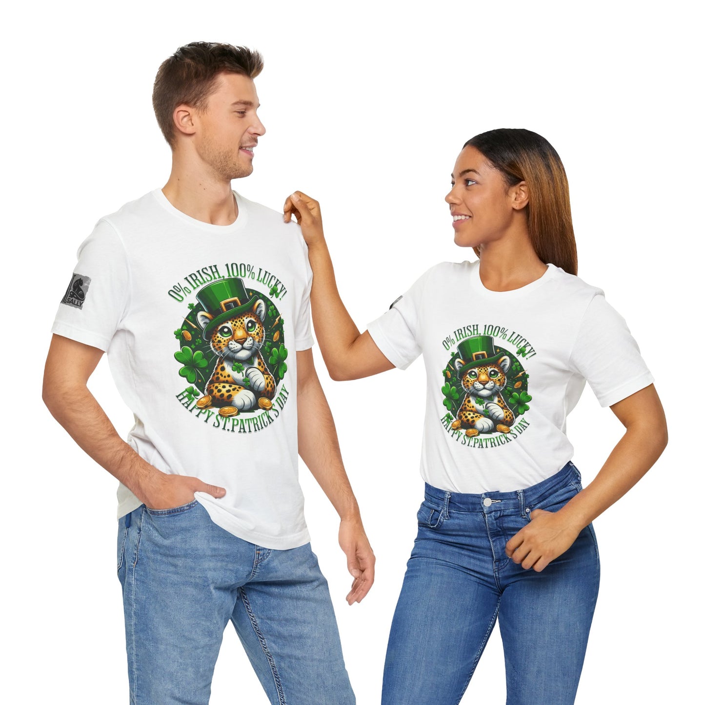 0% Irish, 100% Lucky! Elegant Version – St. Patrick’s Day Humor T-Shirt