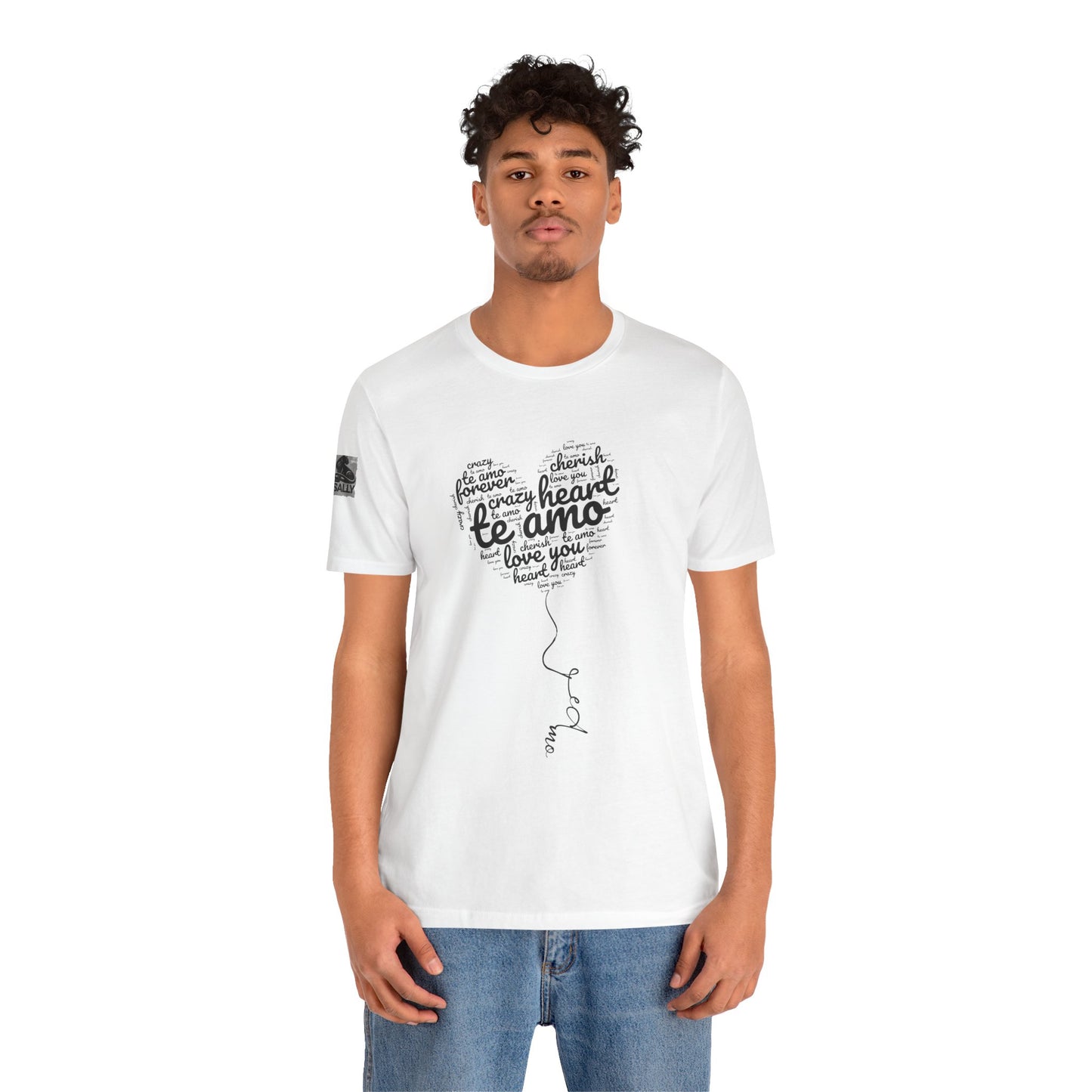 Te Amo Heart Balloon Typography White T-Shirt