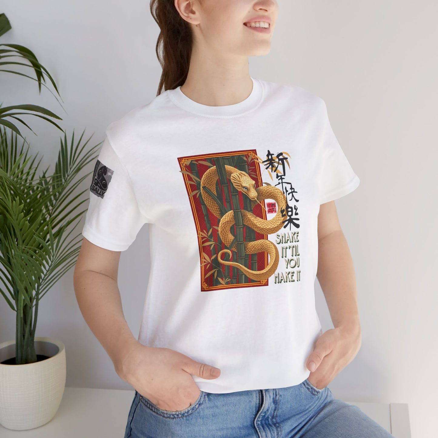 Snake It ‘Til You Make It – Motivational Snake No.2 White T-Shirt