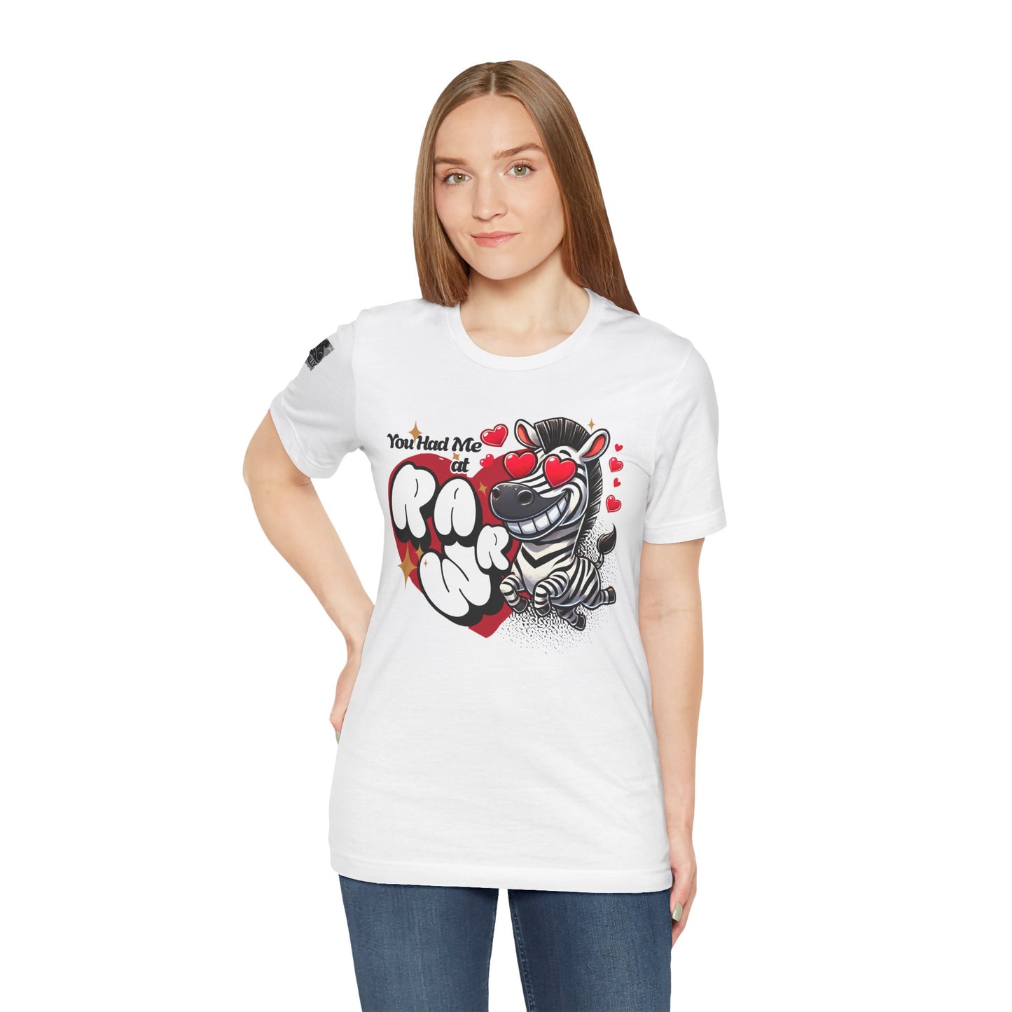 You Had Me at Rawr – Funny Valentine's Day Zebra White T-Shirt