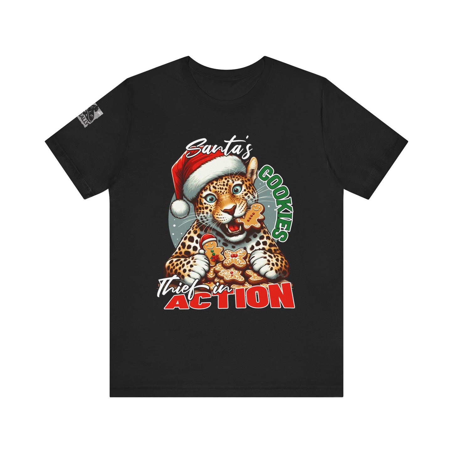 Santa’s Cookie Thief in Action! Leopard T-Shirt