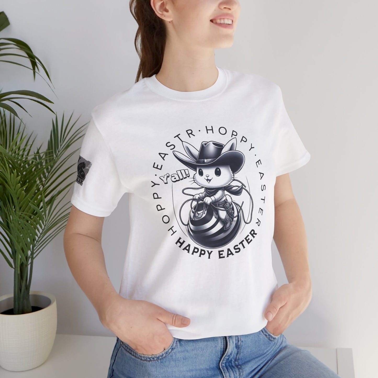 Hoppy Easter, Y’all! White – Cowboy Bunny Easter T-Shirt