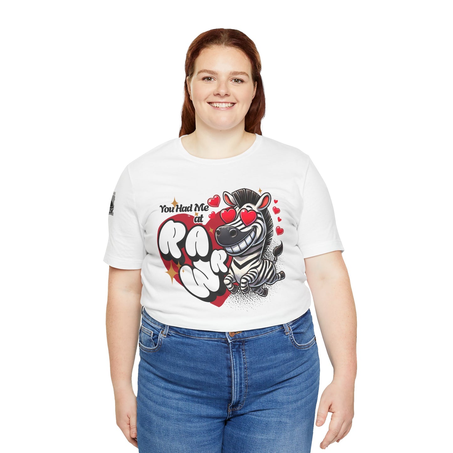 You Had Me at Rawr – Funny Valentine's Day Zebra White T-Shirt