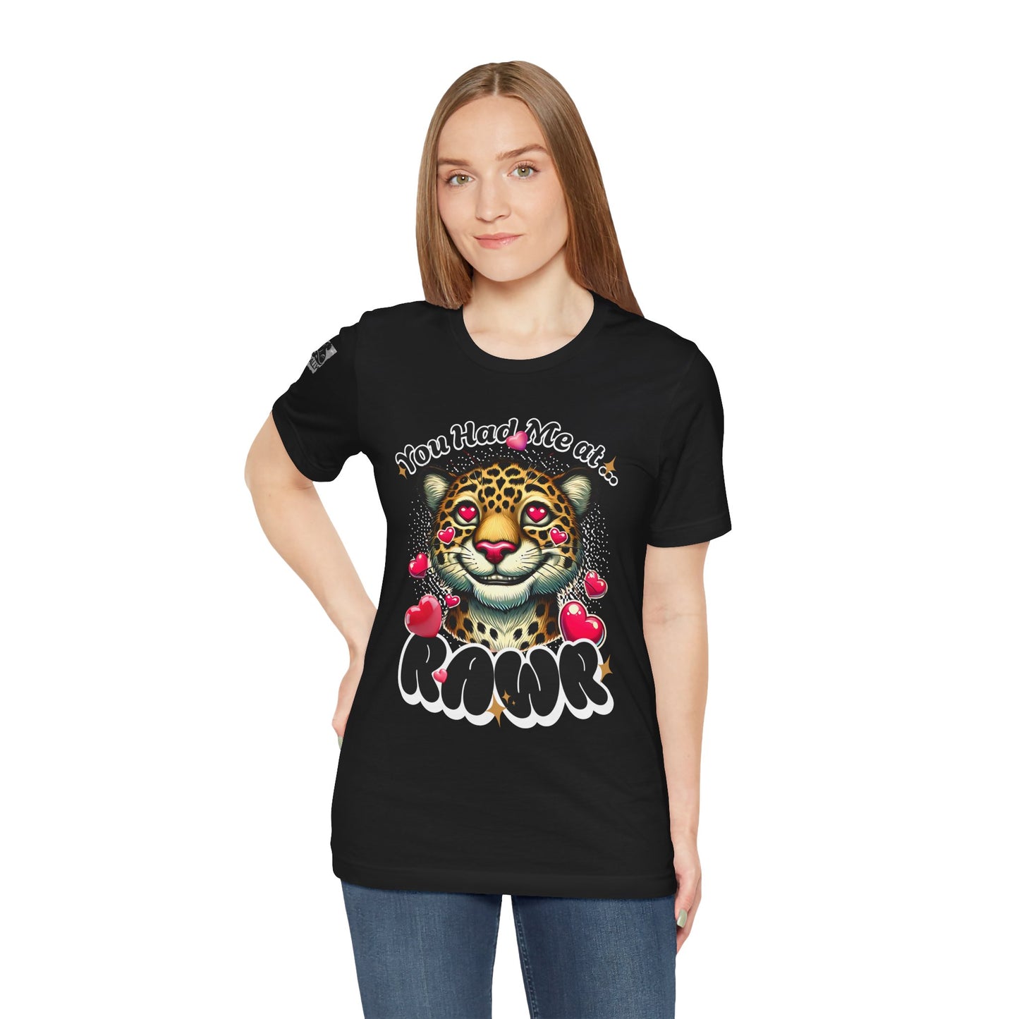 You Had Me at Rawr – Funny Valentine's Day Leopard Black T-Shirt