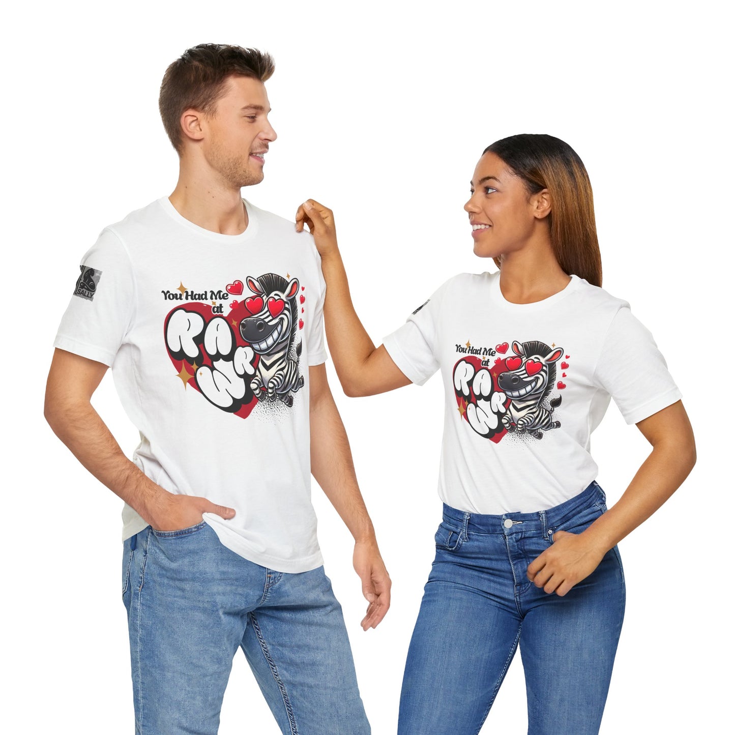 You Had Me at Rawr – Funny Valentine's Day Zebra White T-Shirt