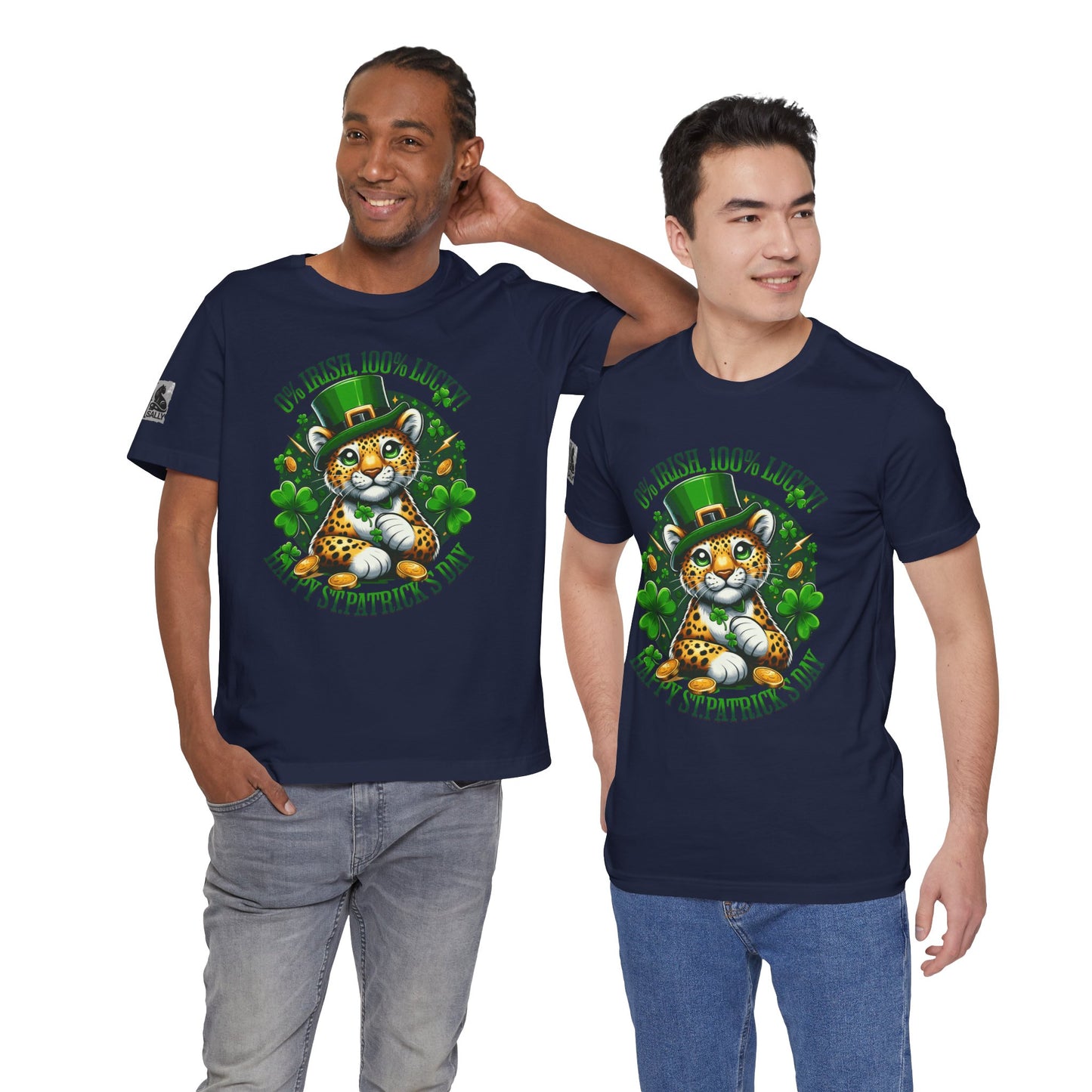 0% Irish, 100% Lucky! Elegant Version – St. Patrick’s Day Humor T-Shirt