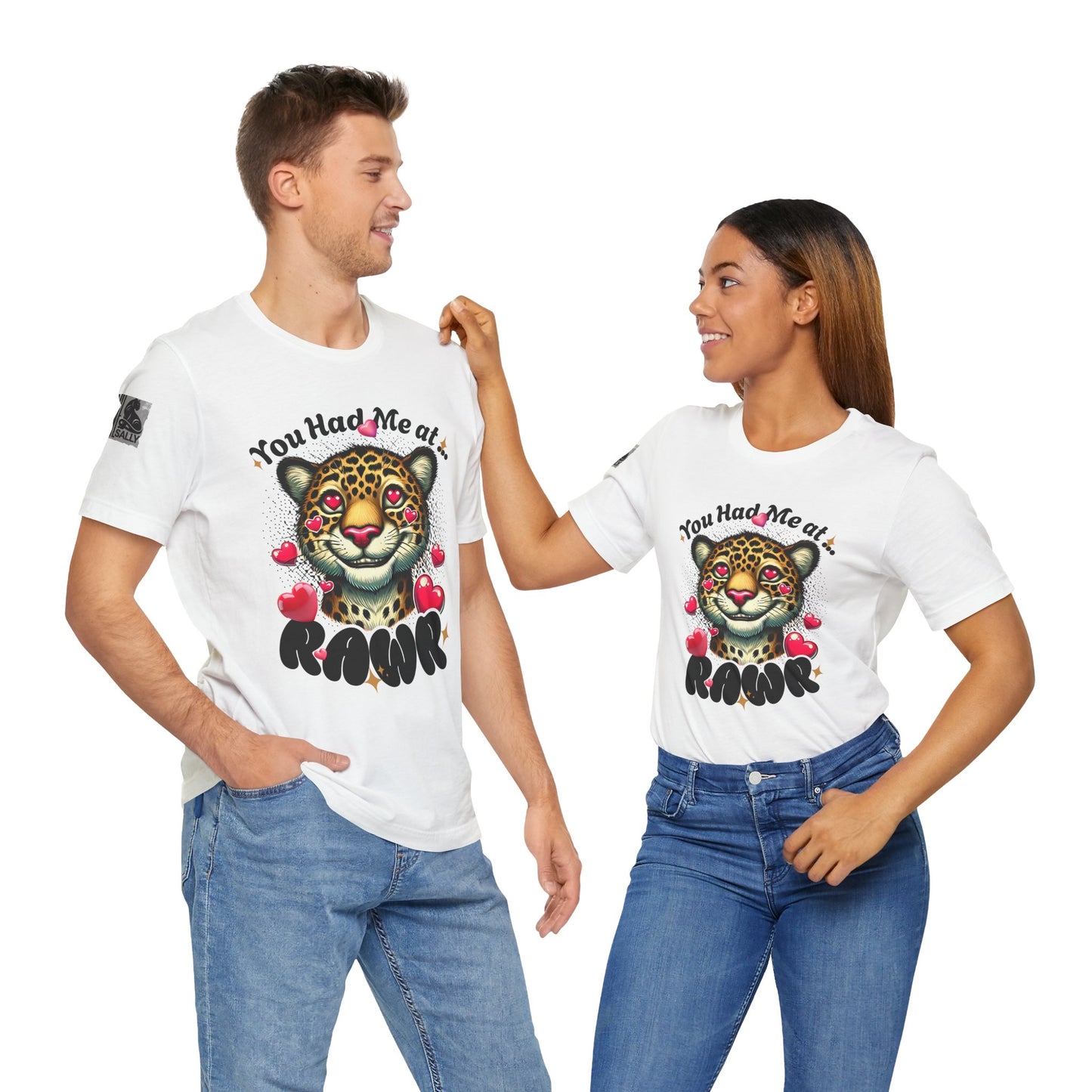 You Had Me at Rawr – Funny Valentine's Day Leopard White T-Shirt