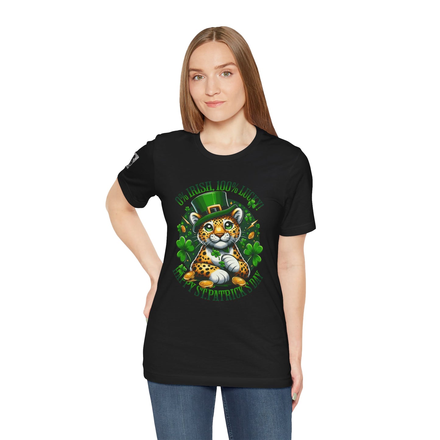 0% Irish, 100% Lucky! Elegant Version – St. Patrick’s Day Humor T-Shirt