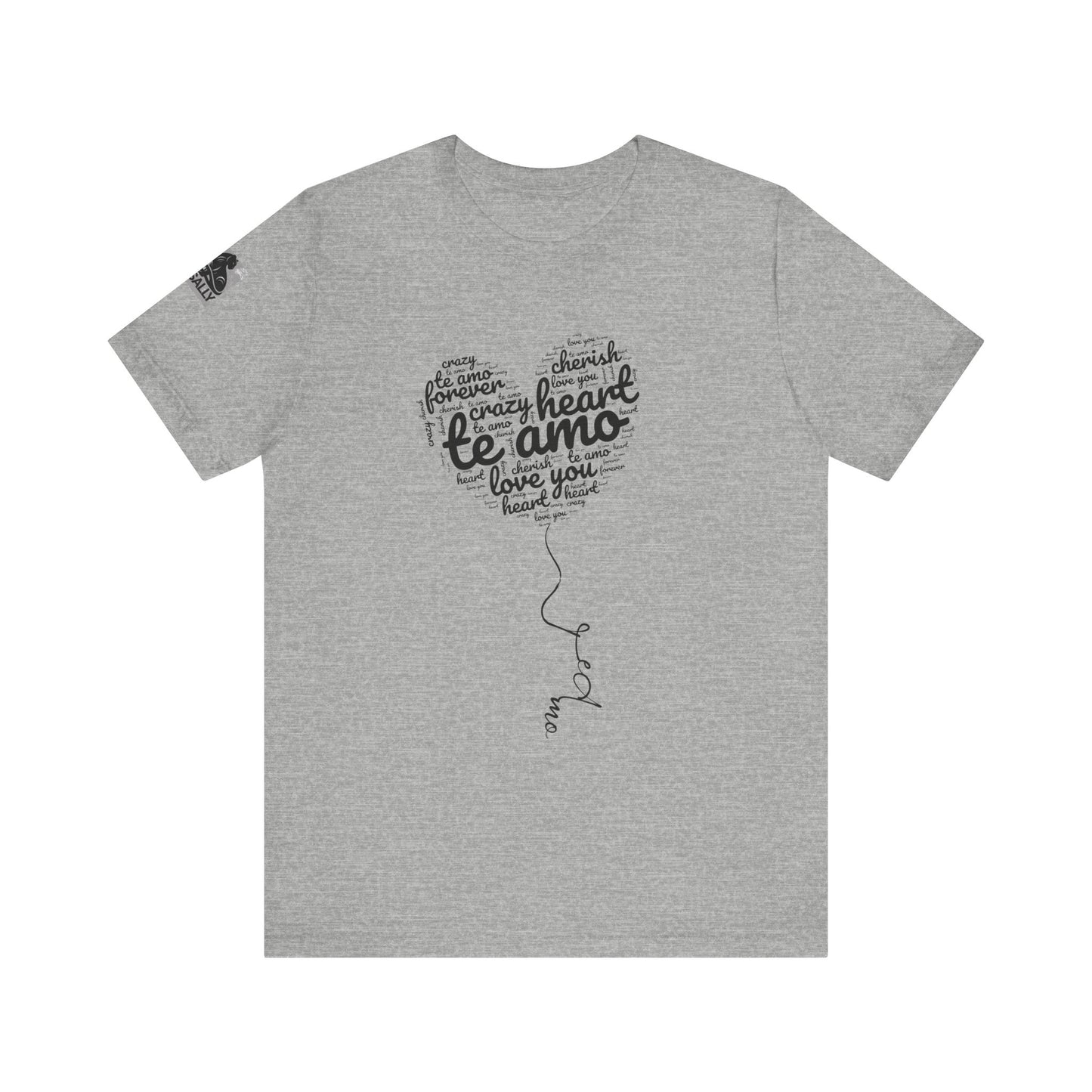 Te Amo Heart Balloon Typography White T-Shirt