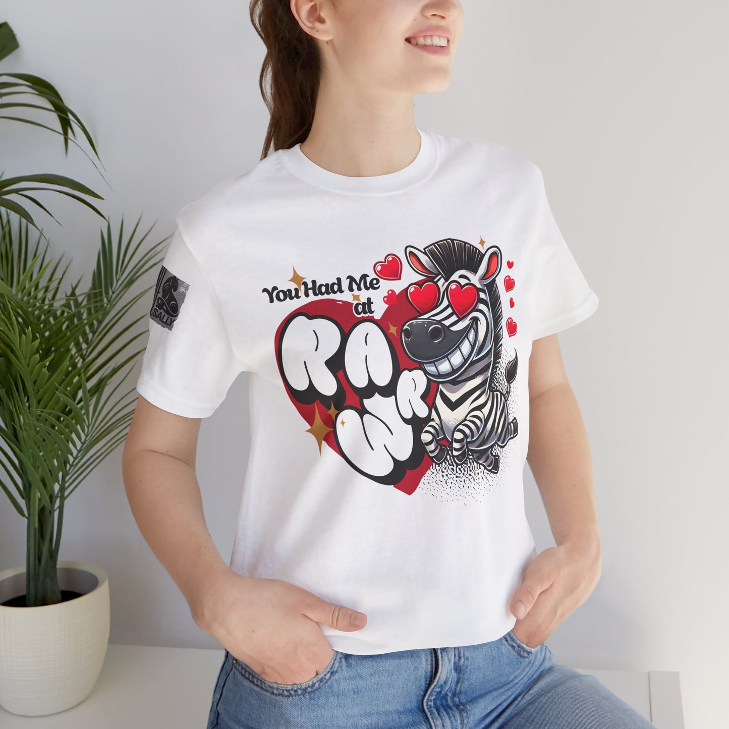 You Had Me at Rawr – Funny Valentine's Day Zebra White T-Shirt