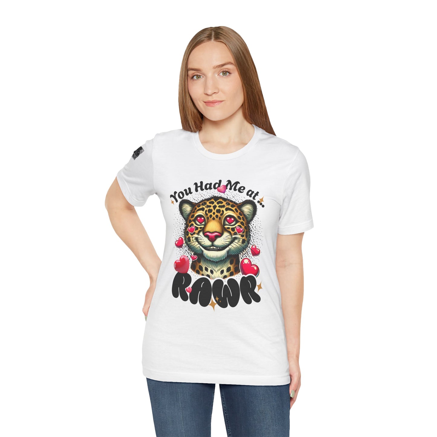 You Had Me at Rawr – Funny Valentine's Day Leopard White T-Shirt