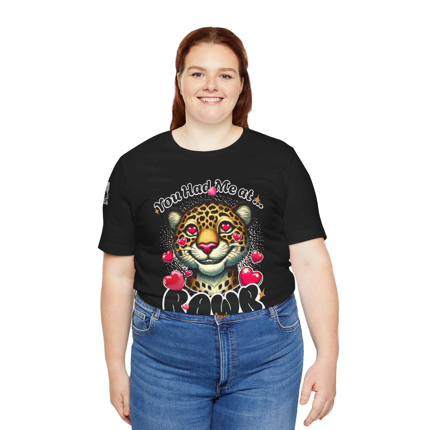 You Had Me at Rawr – Funny Valentine's Day Leopard Black T-Shirt