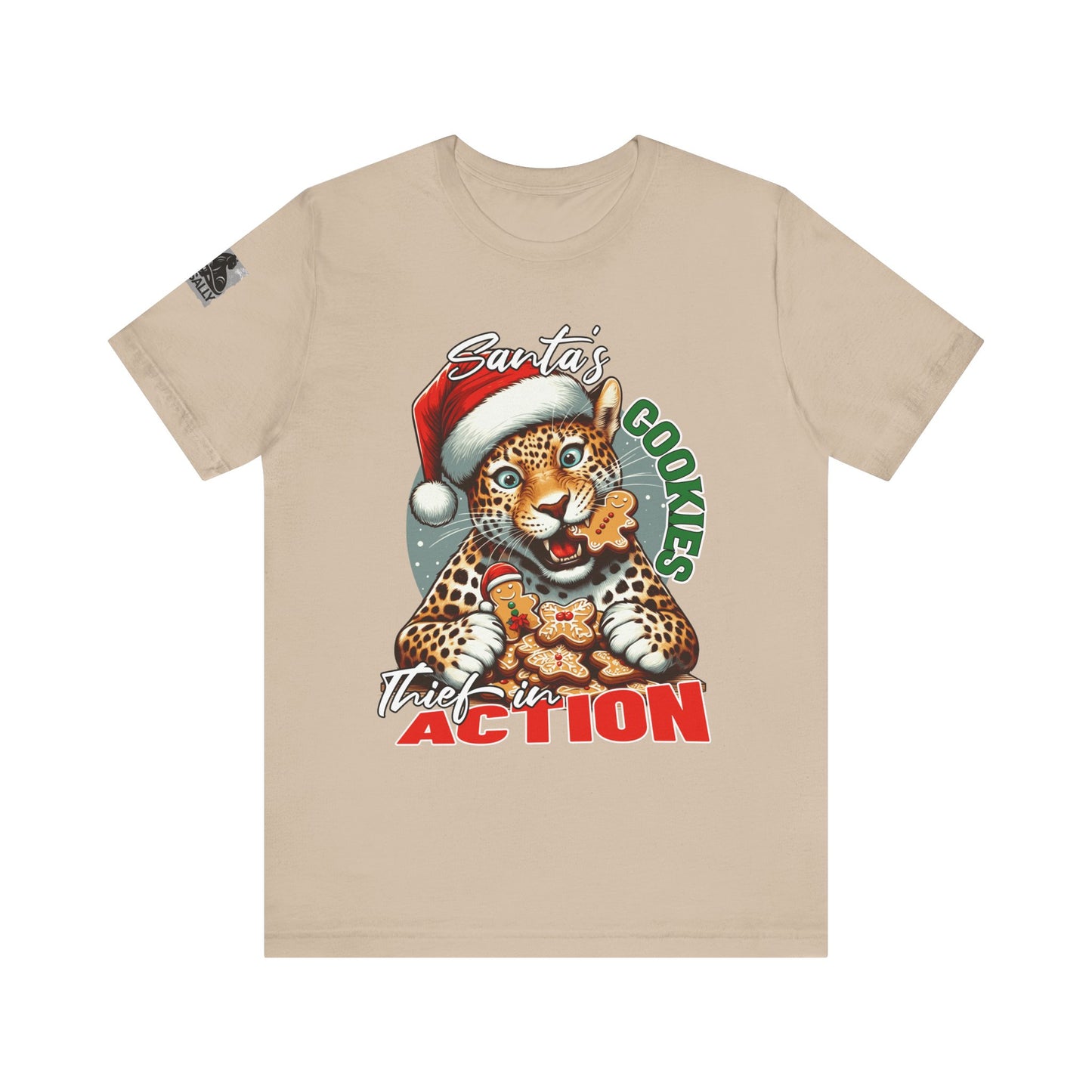 Santa’s Cookie Thief in Action! Leopard T-Shirt