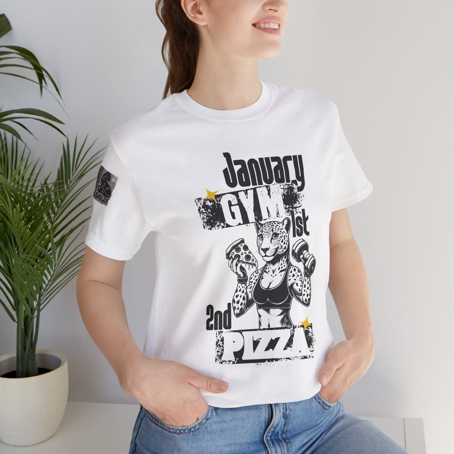 January 1st: Gym. January 2nd: Pizza T-Shirt