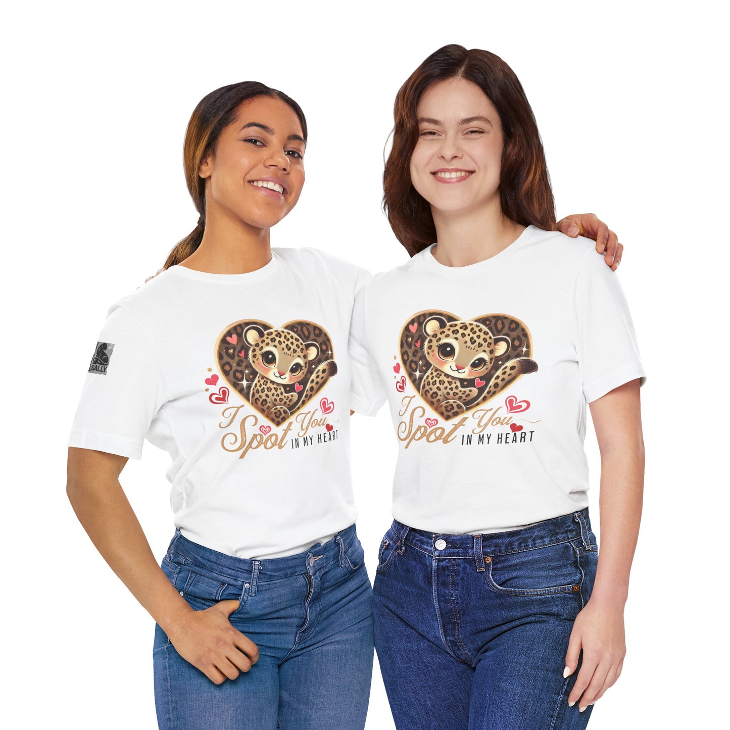 I Spot You in My Heart – Cute Leopard Valentine's White T-Shirt