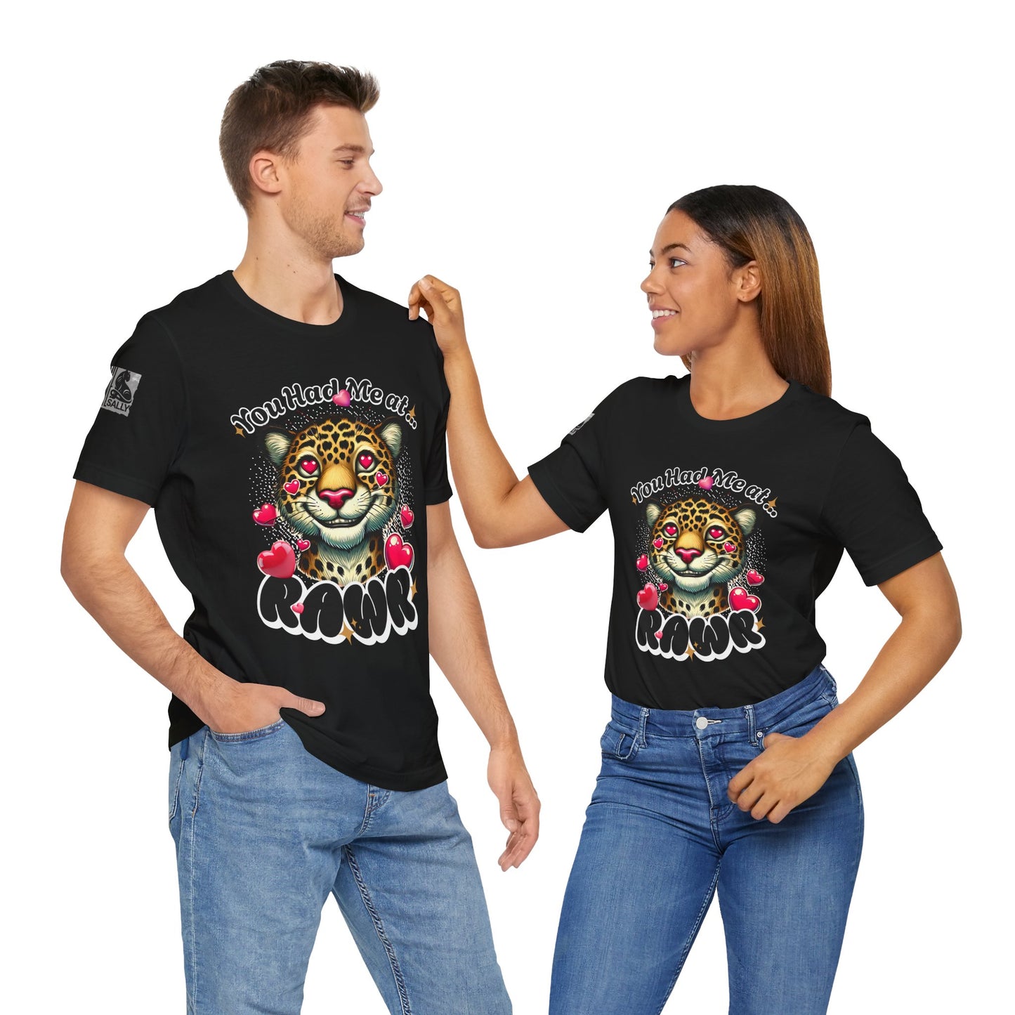 You Had Me at Rawr – Funny Valentine's Day Leopard Black T-Shirt