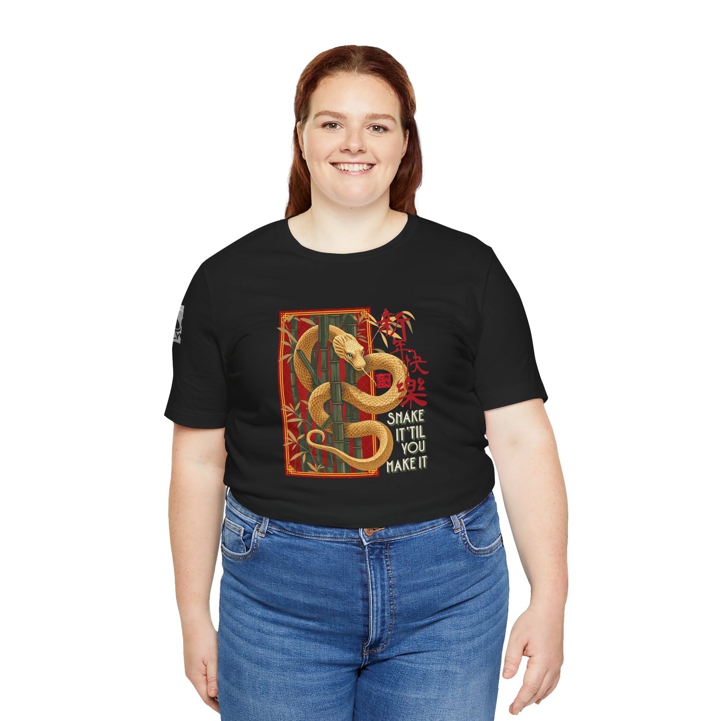 Snake It ‘Til You Make It – Motivational Snake No.2 Black T-Shirt