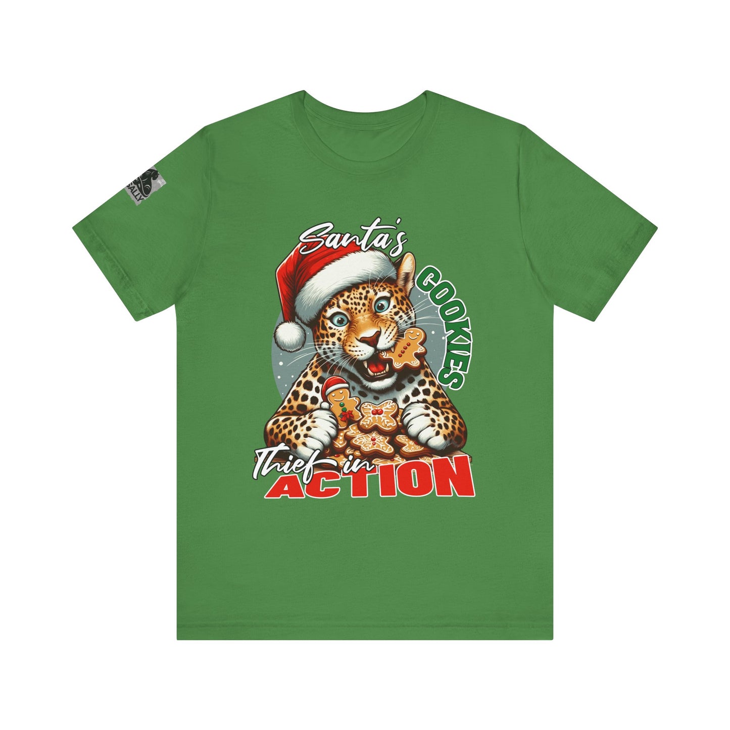 Santa’s Cookie Thief in Action! Leopard T-Shirt