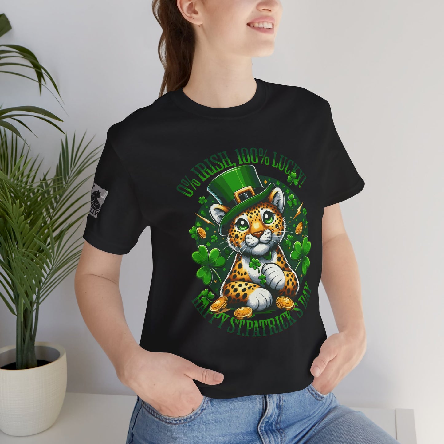 0% Irish, 100% Lucky! Elegant Version – St. Patrick’s Day Humor T-Shirt