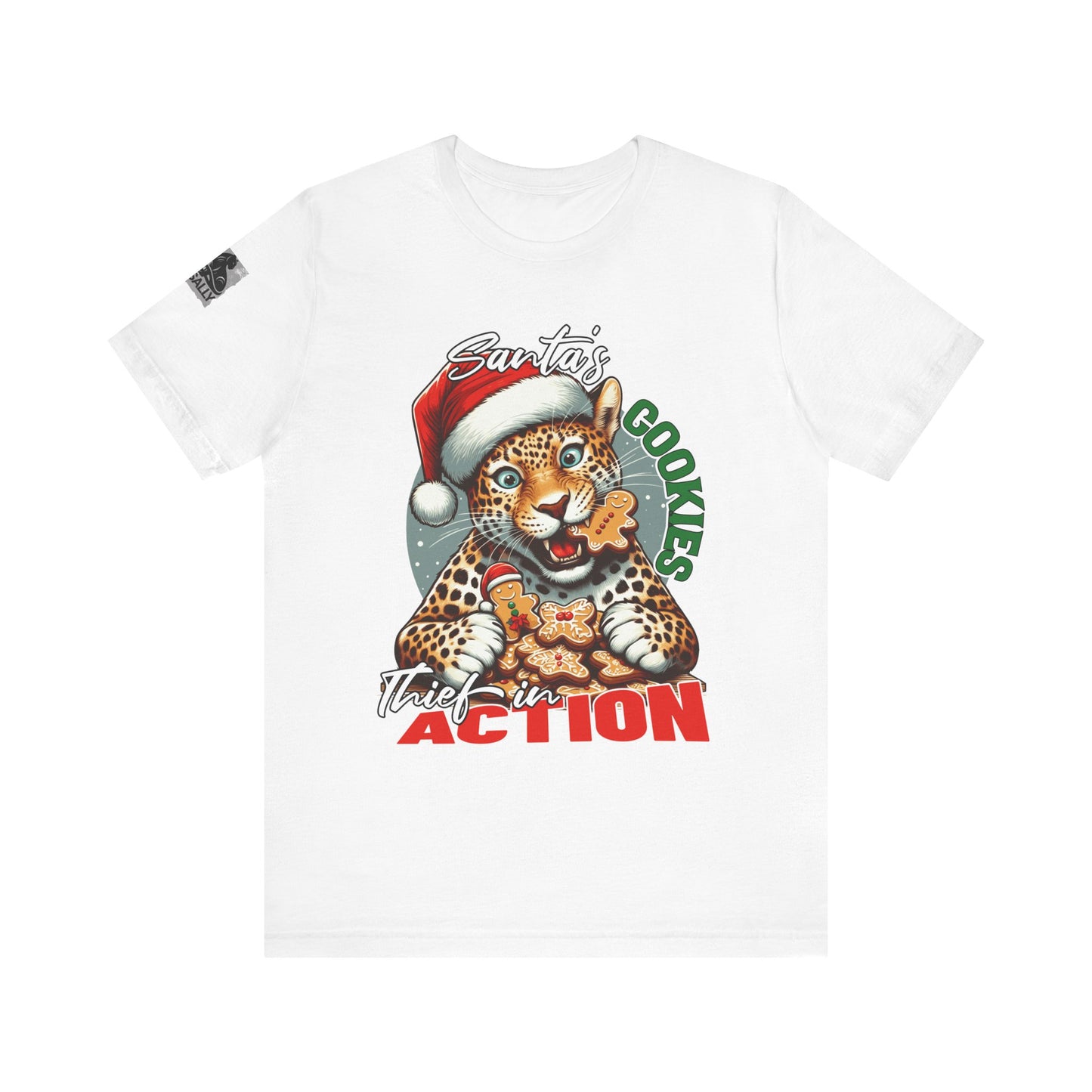 Santa’s Cookie Thief in Action! Leopard T-Shirt