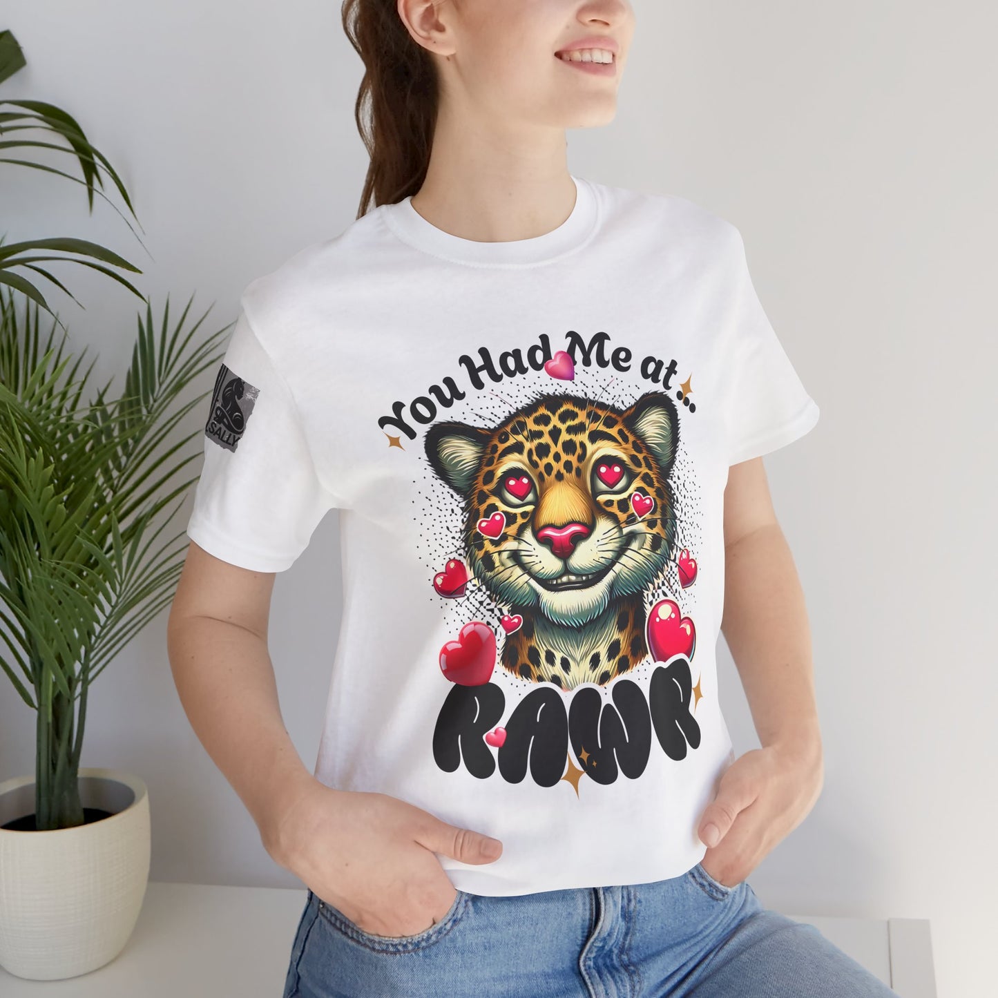 You Had Me at Rawr – Funny Valentine's Day Leopard White T-Shirt