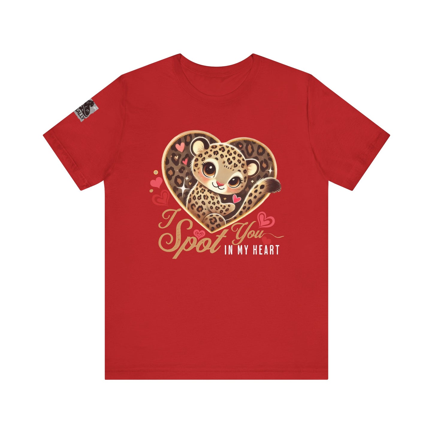 I Spot You in My Heart – Cute Leopard Valentine's Black T-Shirt