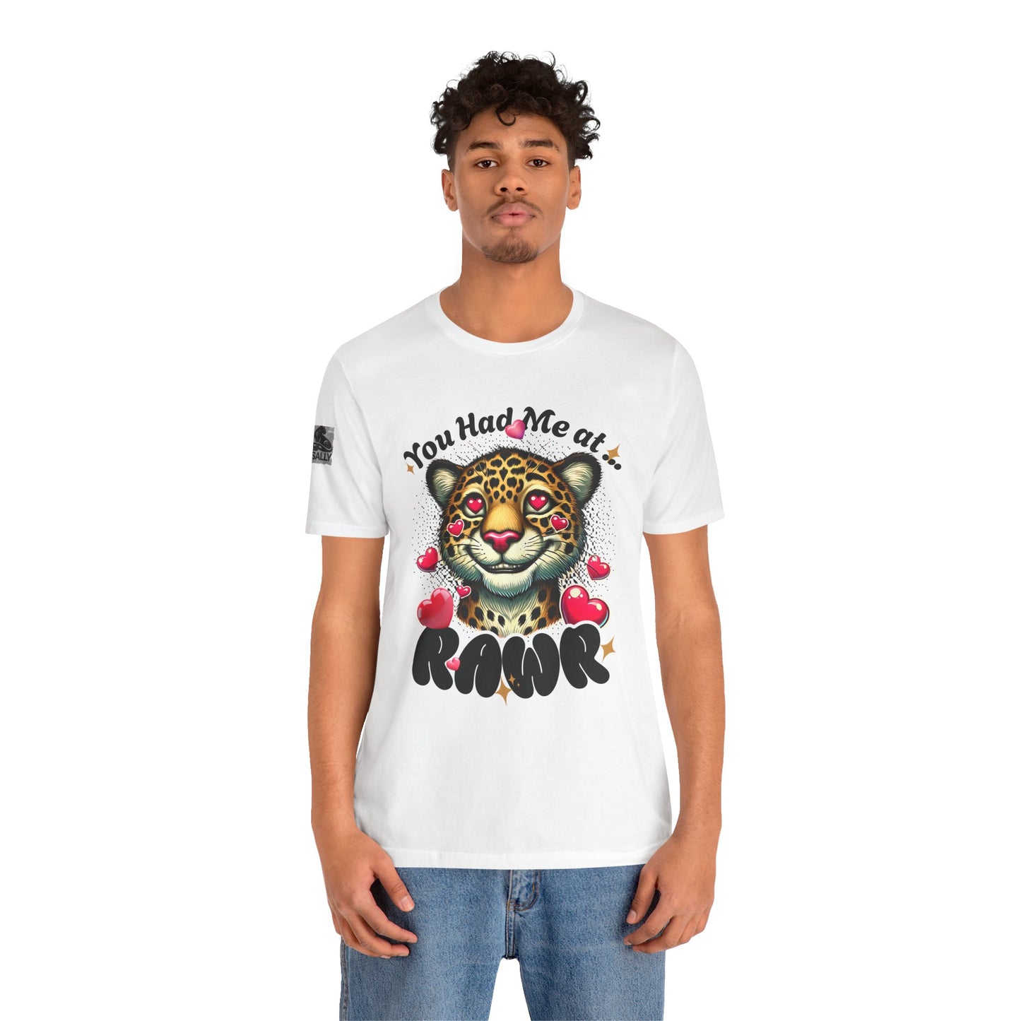 You Had Me at Rawr – Funny Valentine's Day Leopard White T-Shirt