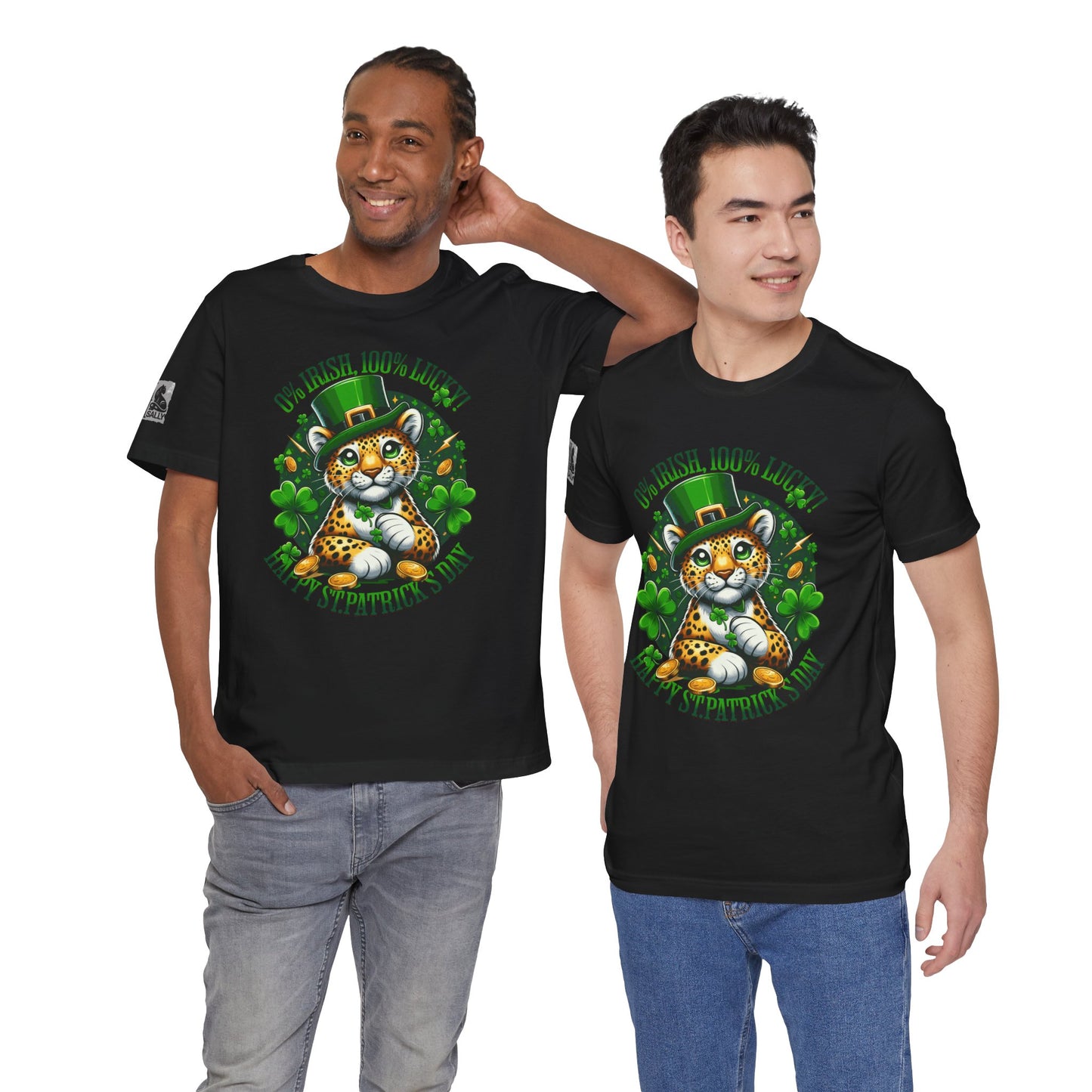 0% Irish, 100% Lucky! Elegant Version – St. Patrick’s Day Humor T-Shirt