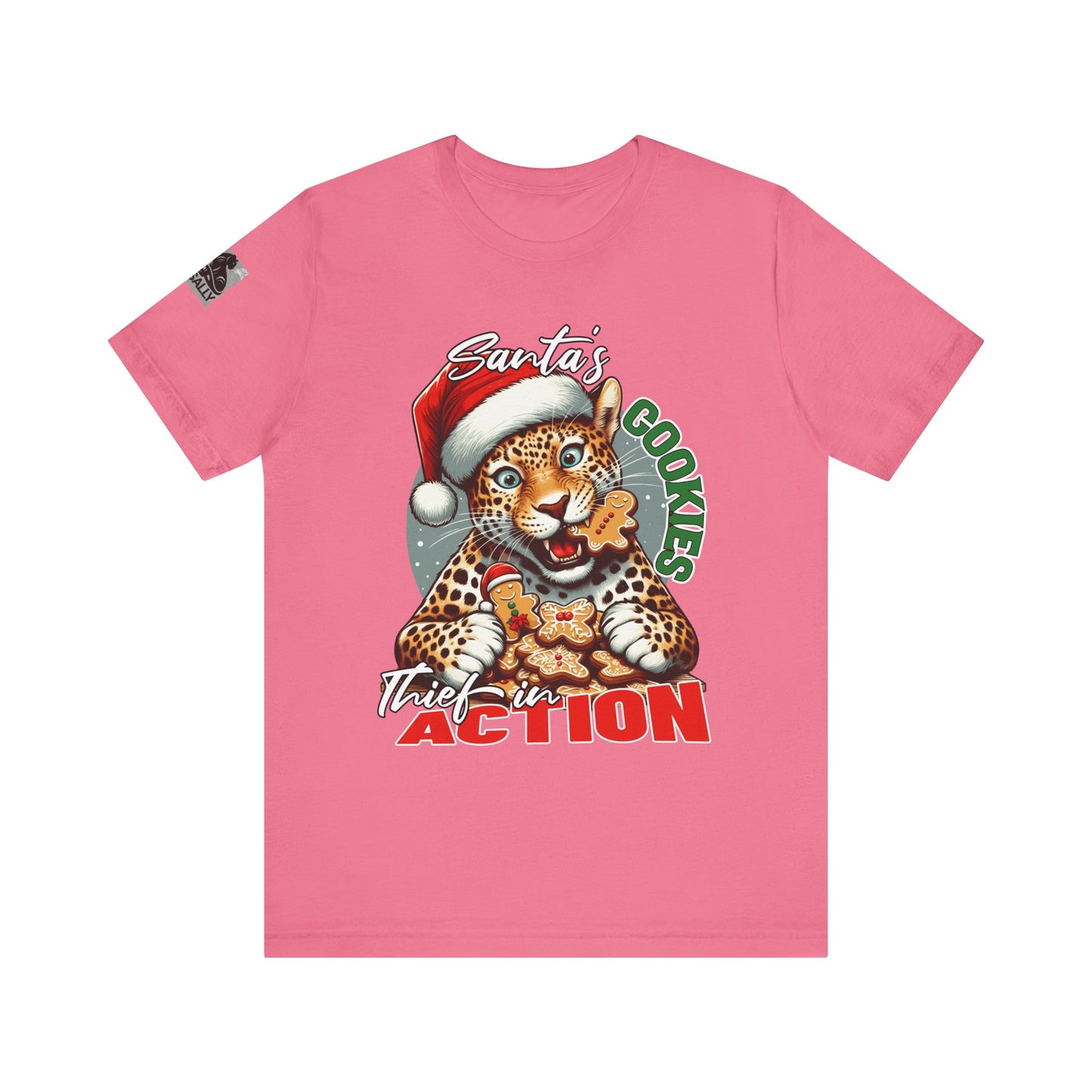 Santa’s Cookie Thief in Action! Leopard T-Shirt