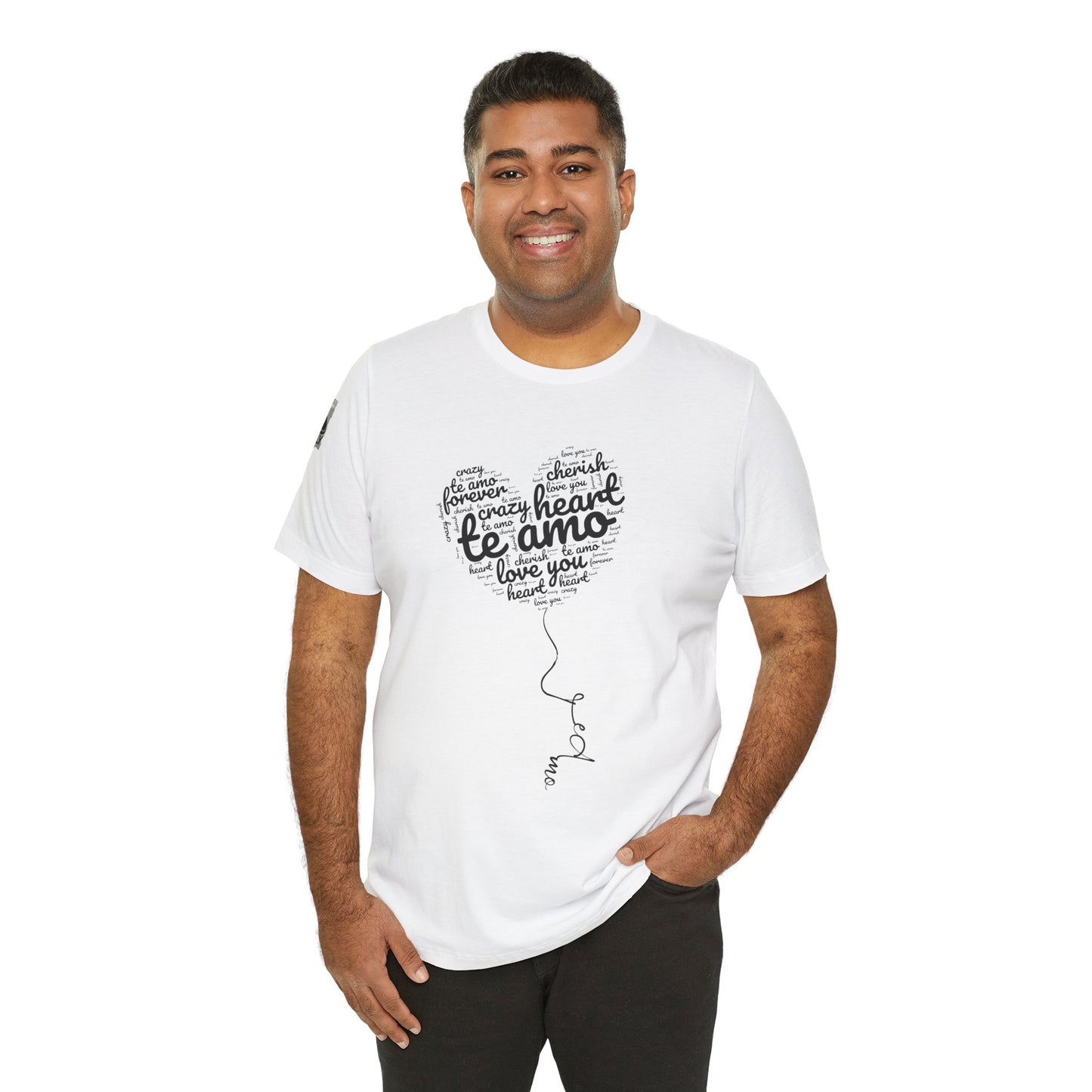 Te Amo Heart Balloon Typography White T-Shirt