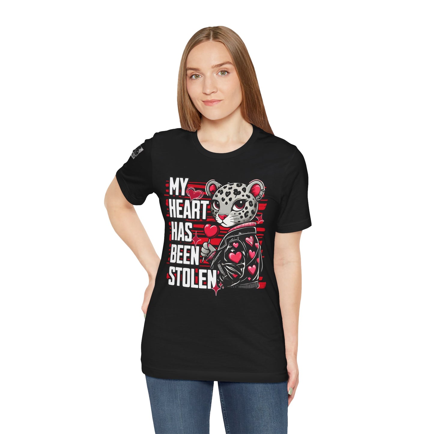 Leopard Print, Heart Stolen No.2 – Valentine's Day Statement T-Shirt