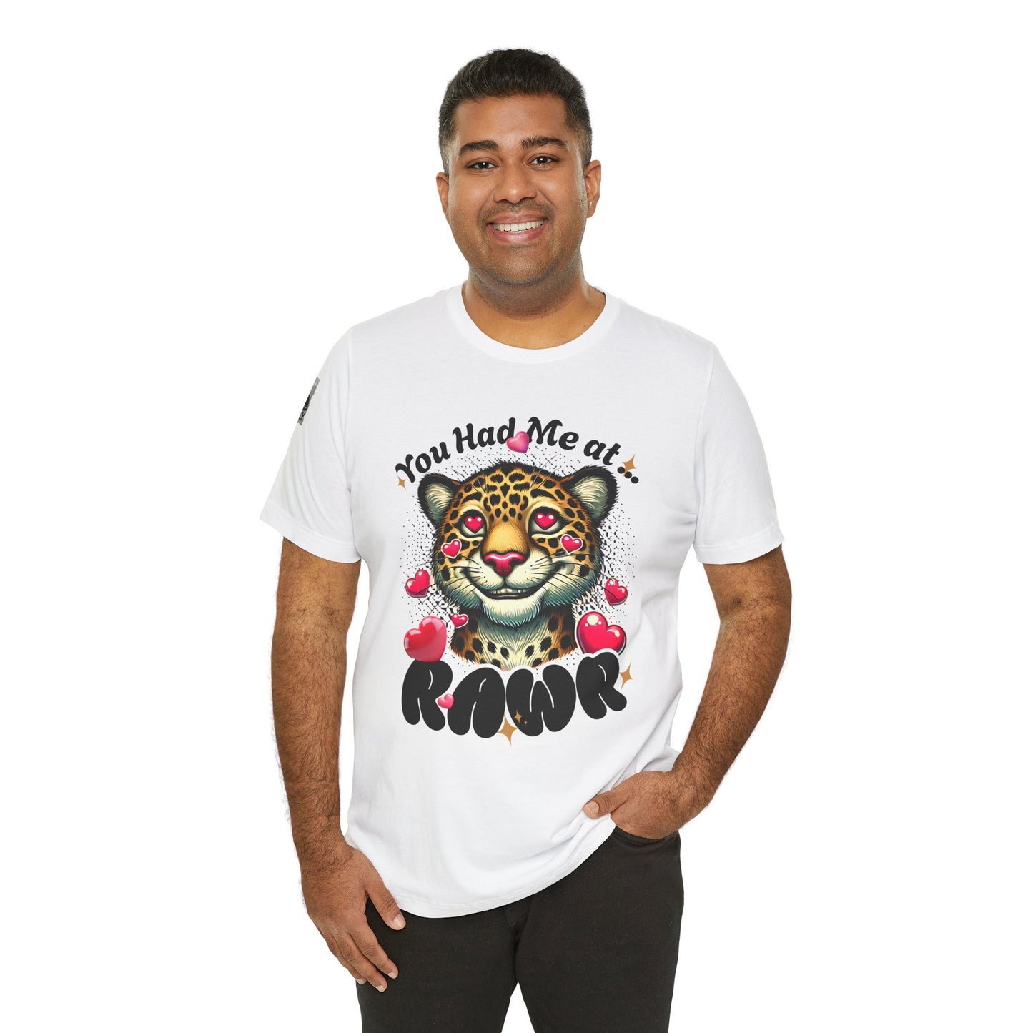 You Had Me at Rawr – Funny Valentine's Day Leopard White T-Shirt