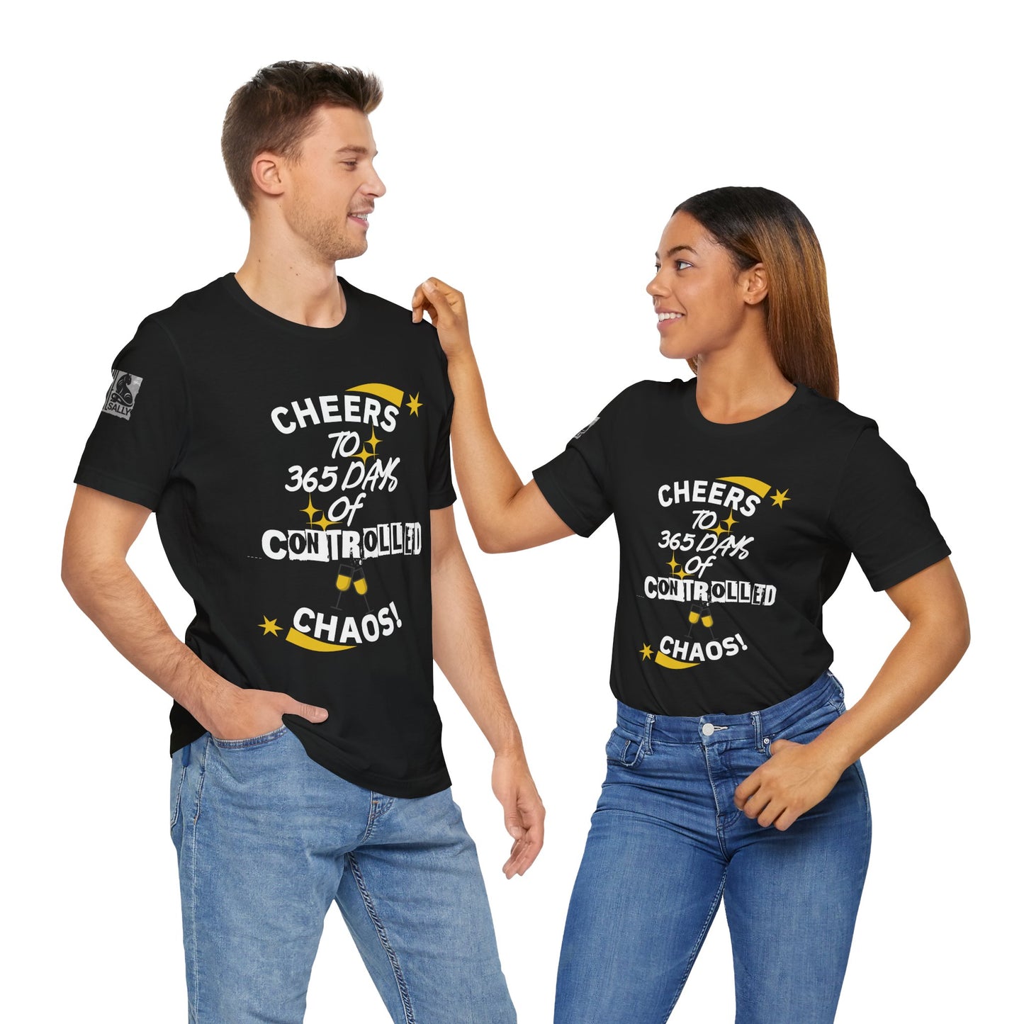 Cheers to 365 Days of Controlled Chaos! Black T-Shirt