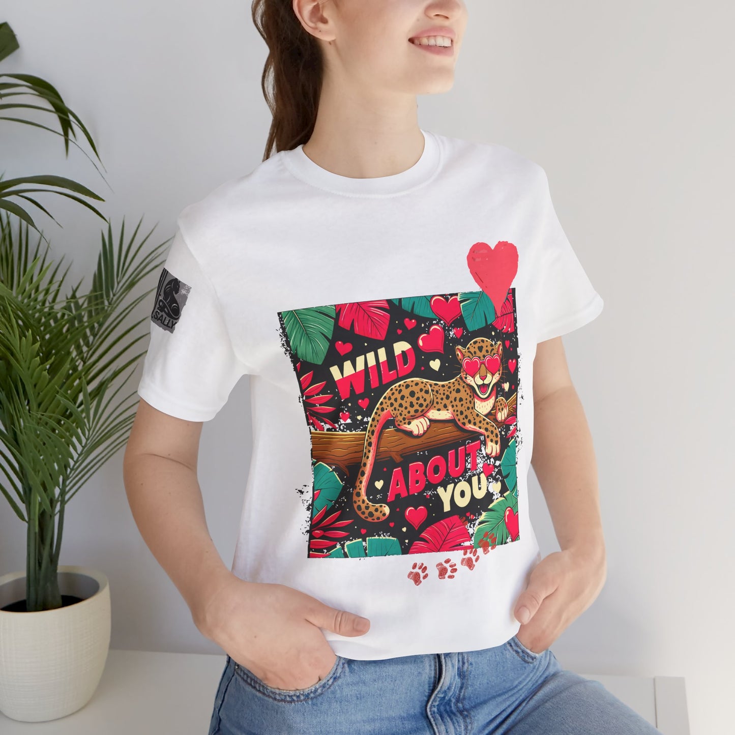 Wild About You – Romantic Leopard Print White T-Shirt