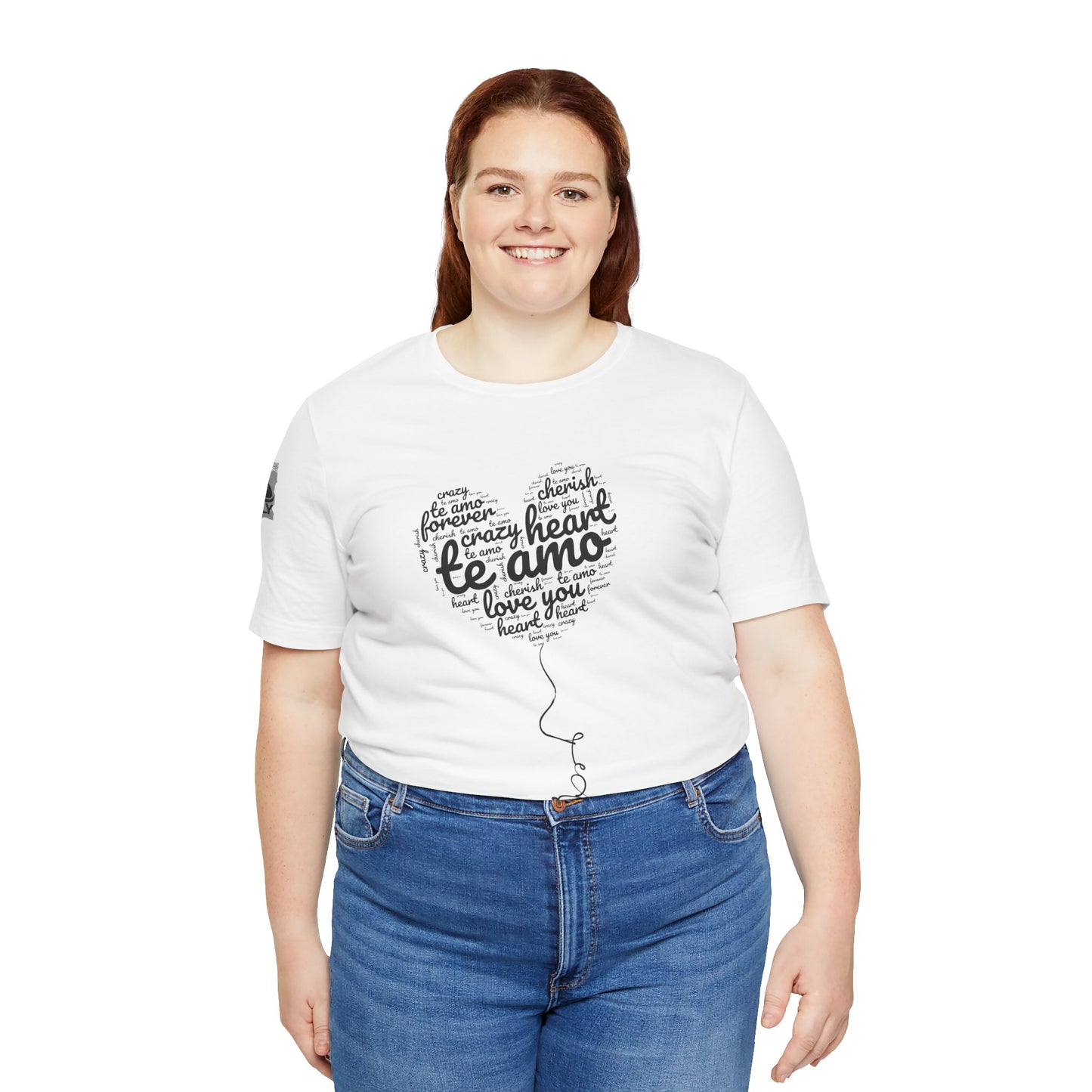 Te Amo Heart Balloon Typography White T-Shirt