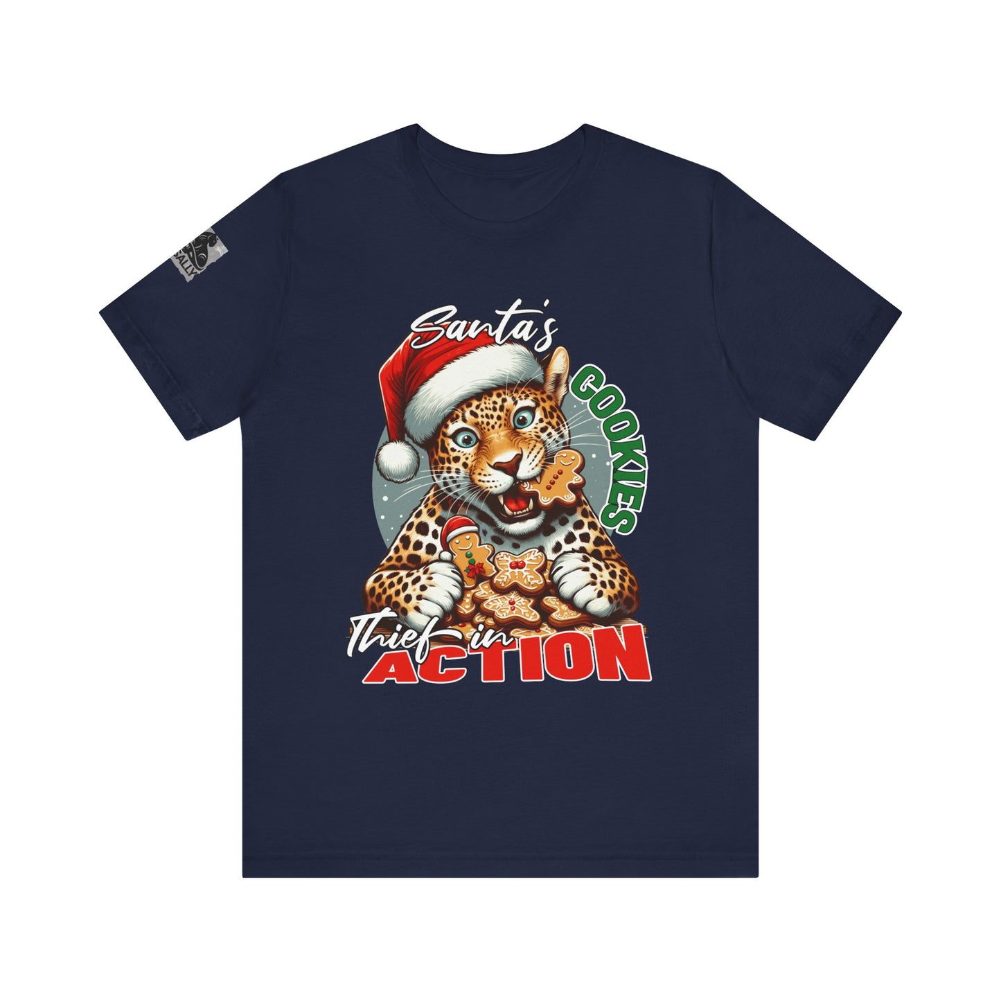 Santa’s Cookie Thief in Action! Leopard T-Shirt