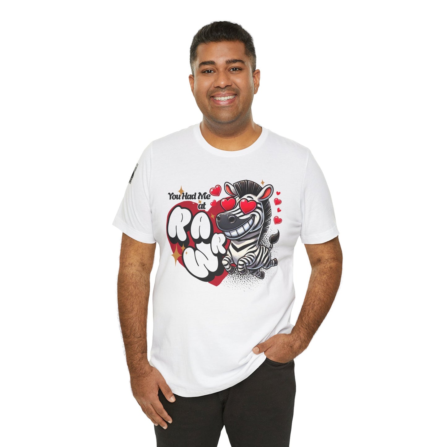 You Had Me at Rawr – Funny Valentine's Day Zebra White T-Shirt