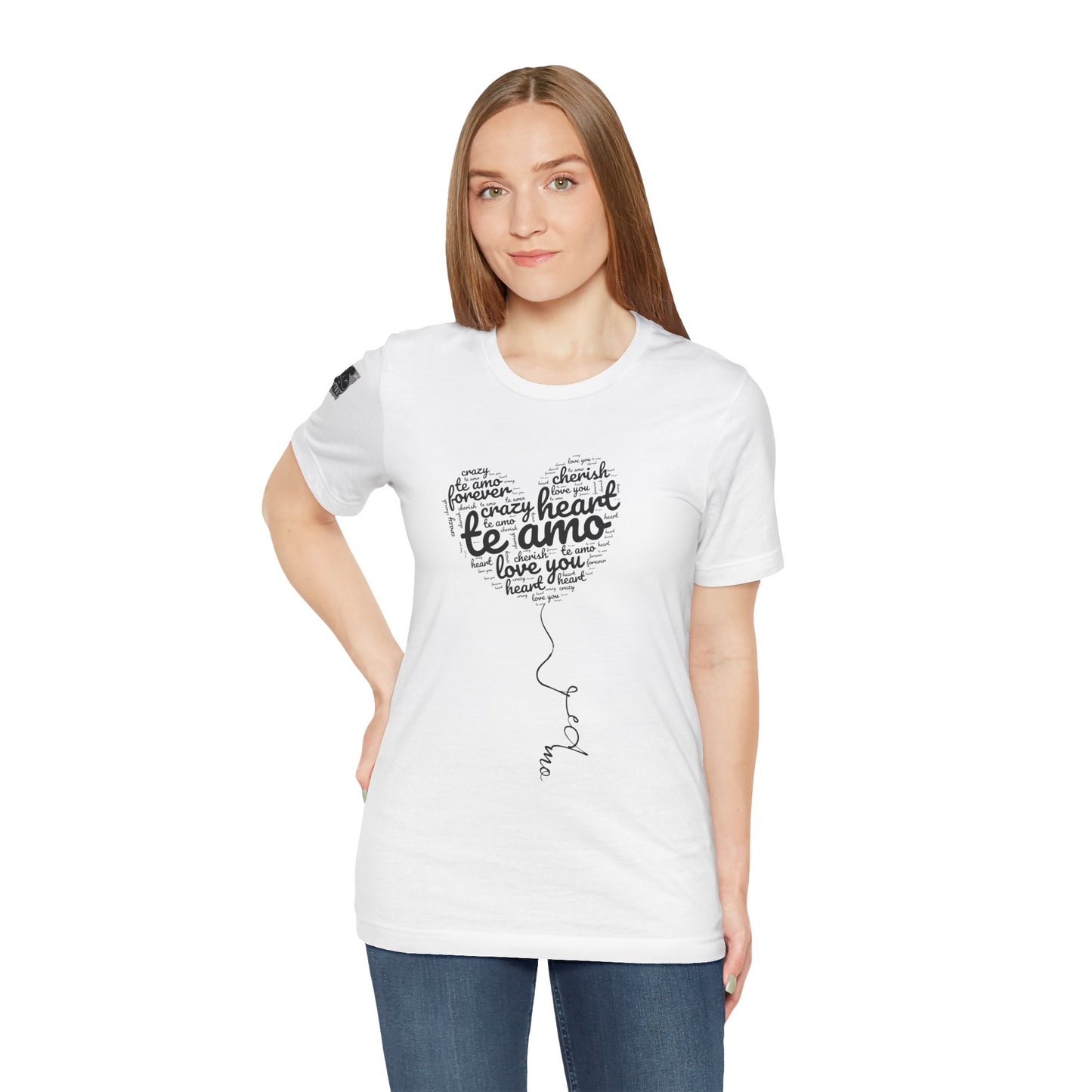 Te Amo Heart Balloon Typography White T-Shirt