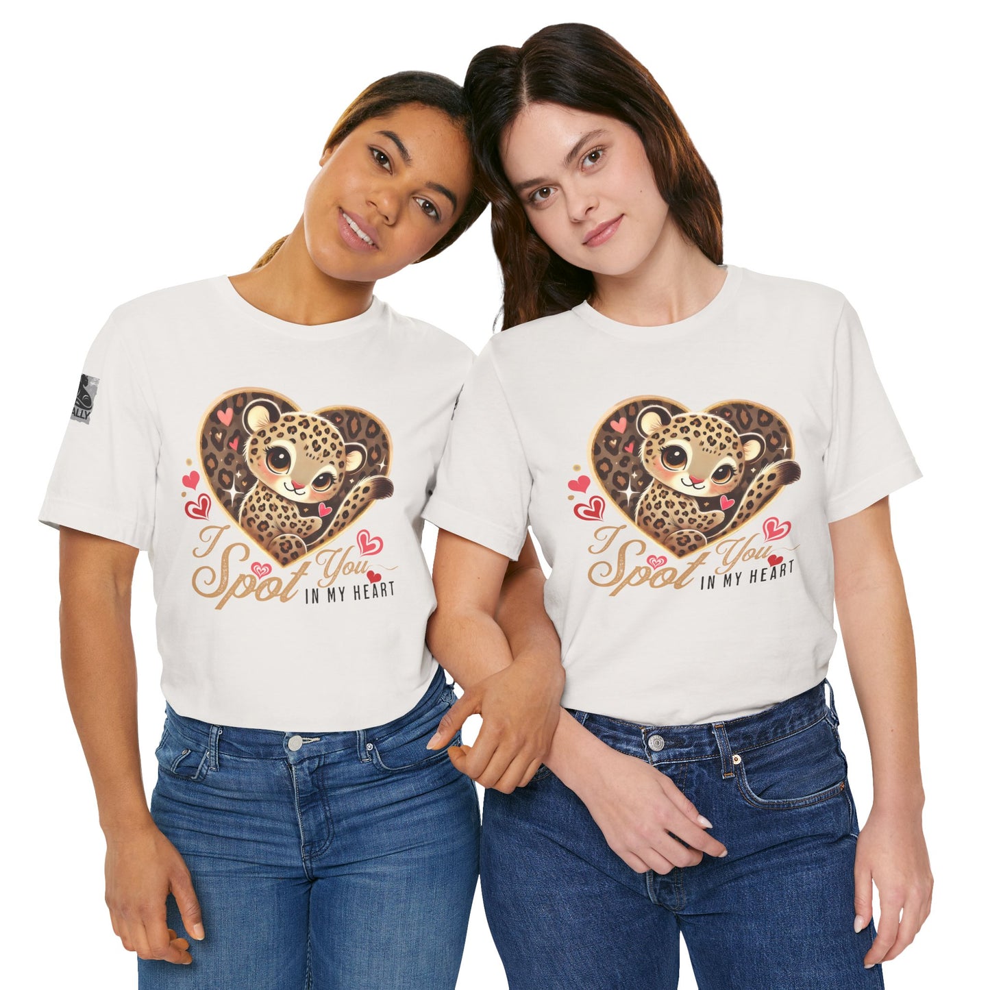 I Spot You in My Heart – Cute Leopard Valentine's White T-Shirt