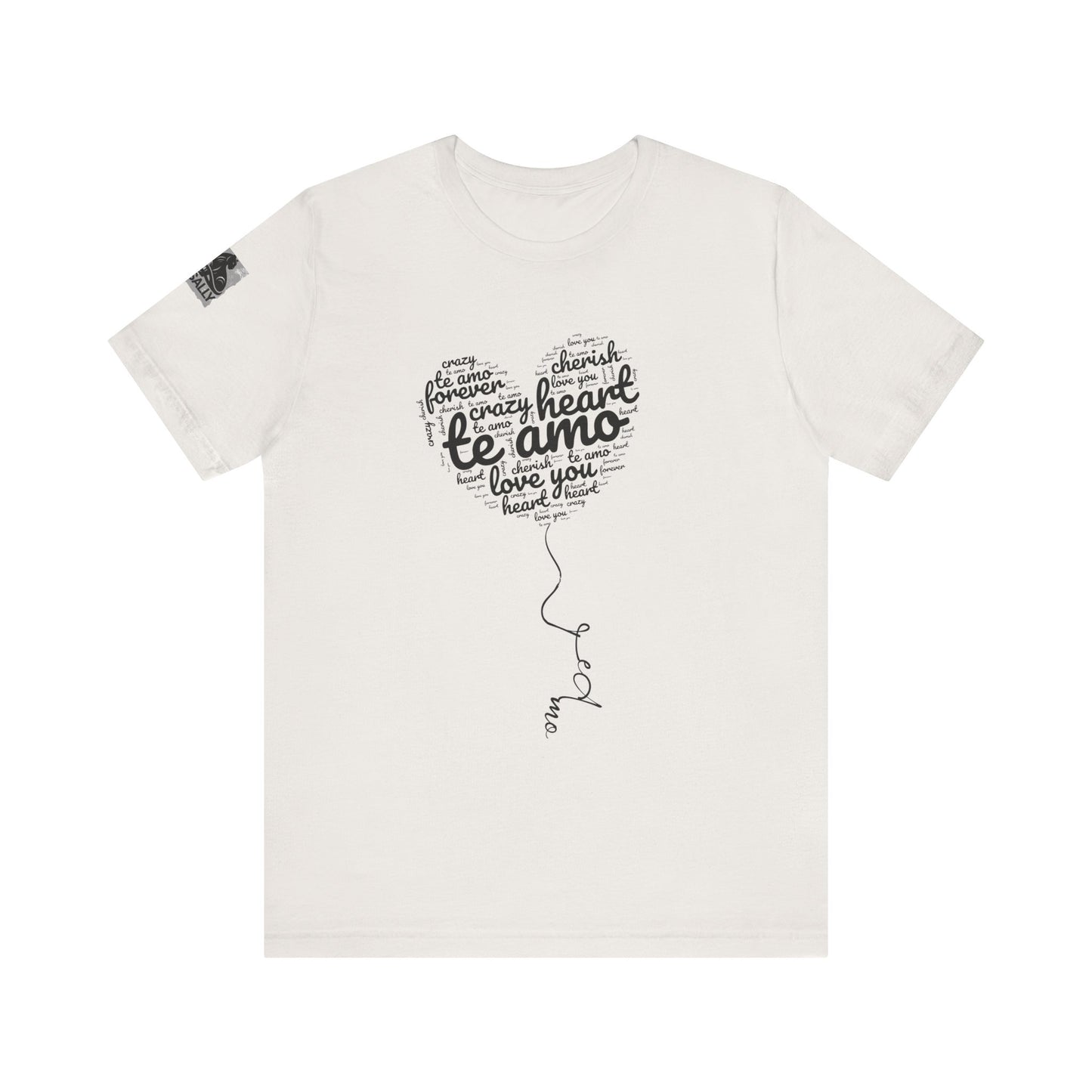 Te Amo Heart Balloon Typography White T-Shirt