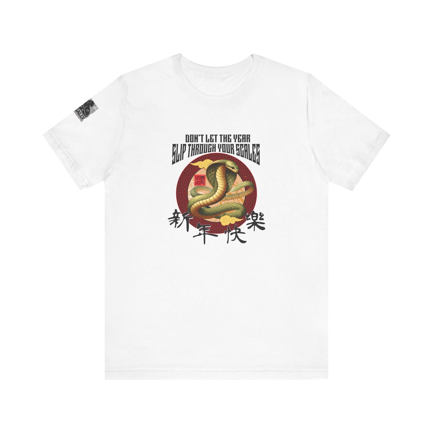 Don’t Let the Year Slip – Reflective Snake Design No.2 White T-Shirt