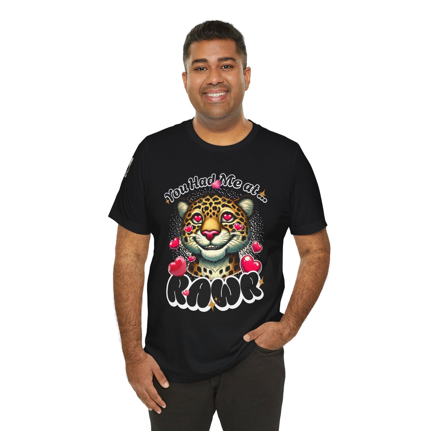 You Had Me at Rawr – Funny Valentine's Day Leopard Black T-Shirt