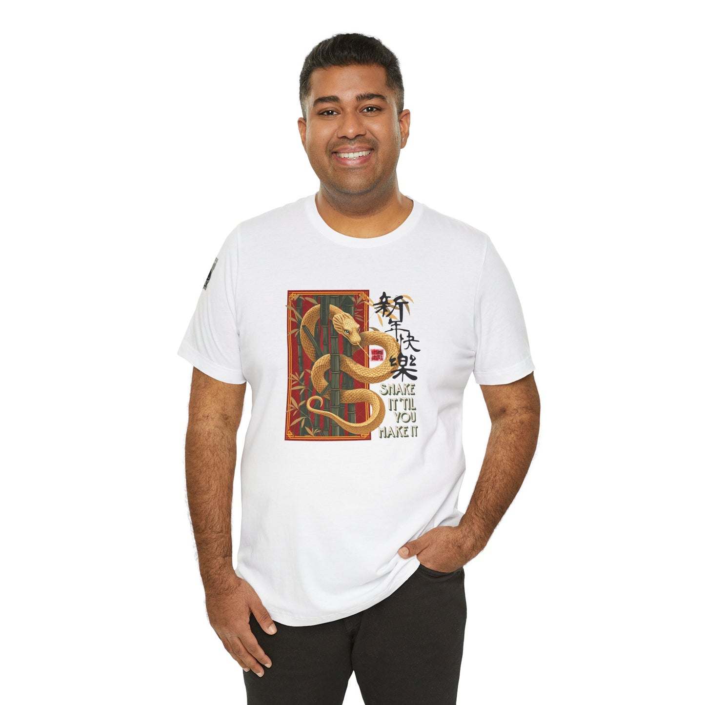 Snake It ‘Til You Make It – Motivational Snake No.2 White T-Shirt