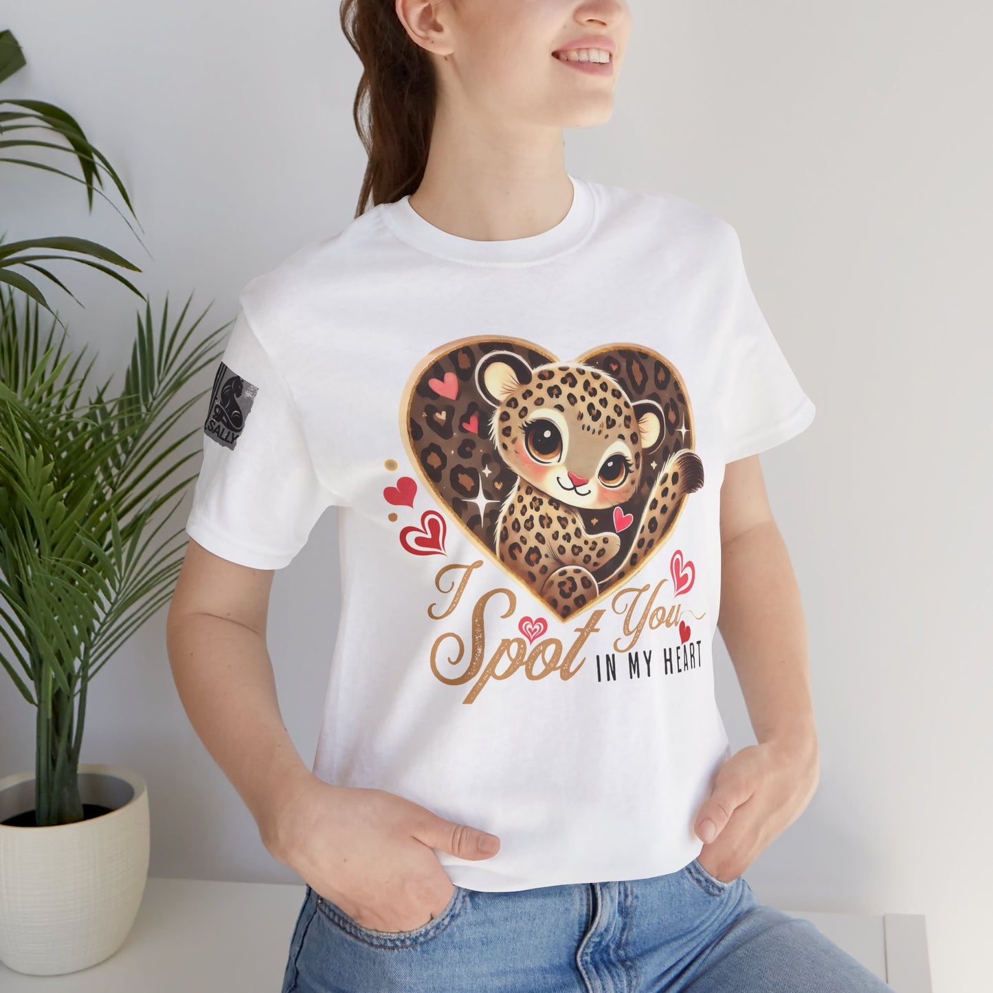 I Spot You in My Heart – Cute Leopard Valentine's White T-Shirt