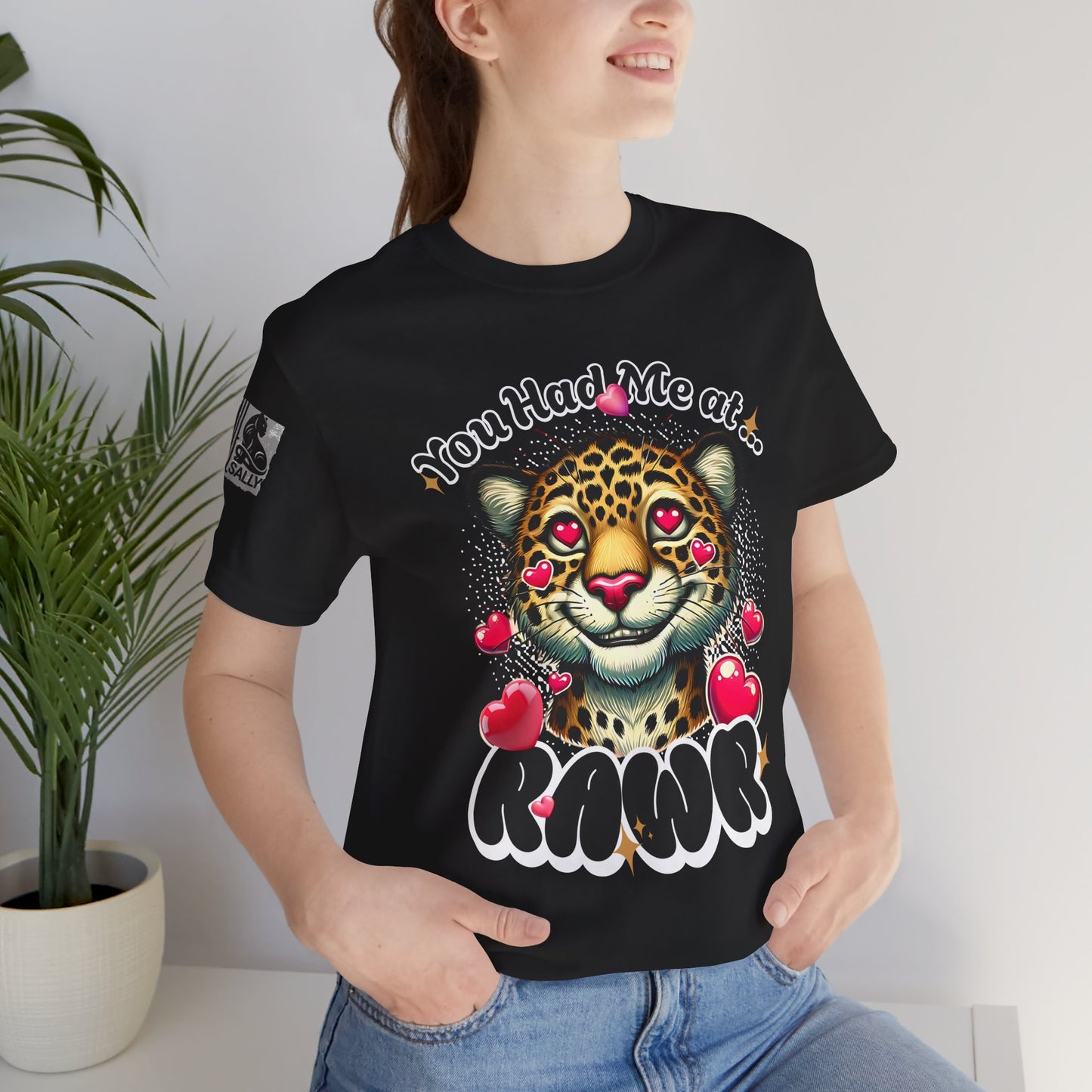 You Had Me at Rawr – Funny Valentine's Day Leopard Black T-Shirt